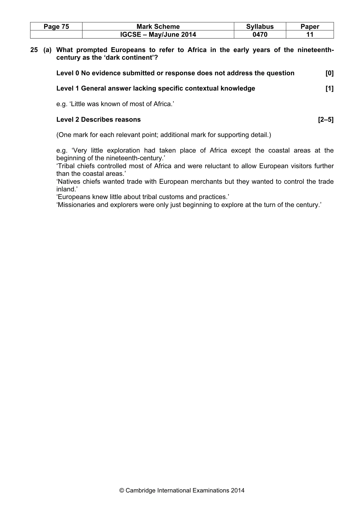 Mark scheme, page 75 of 77