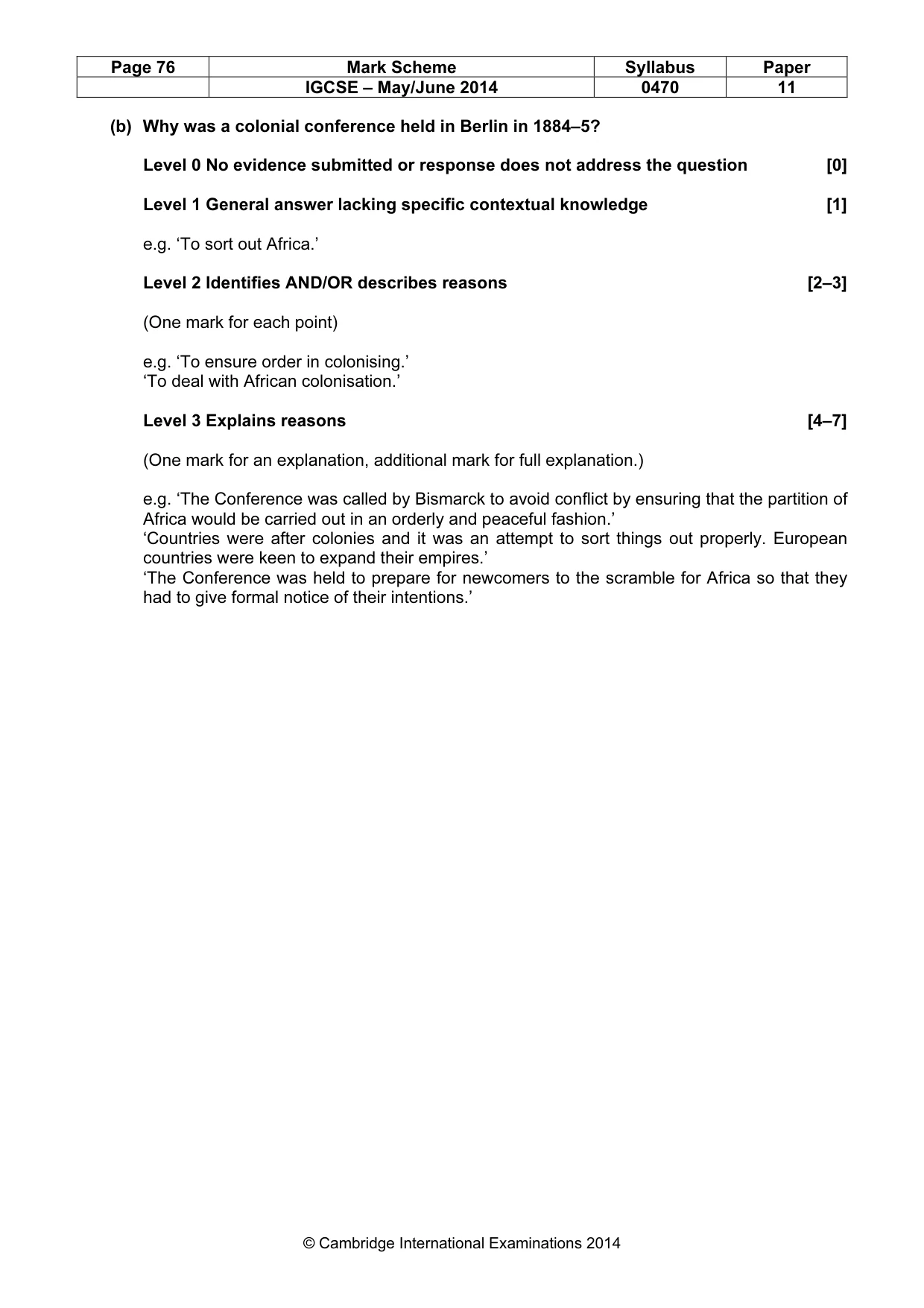 Mark scheme, page 76 of 77