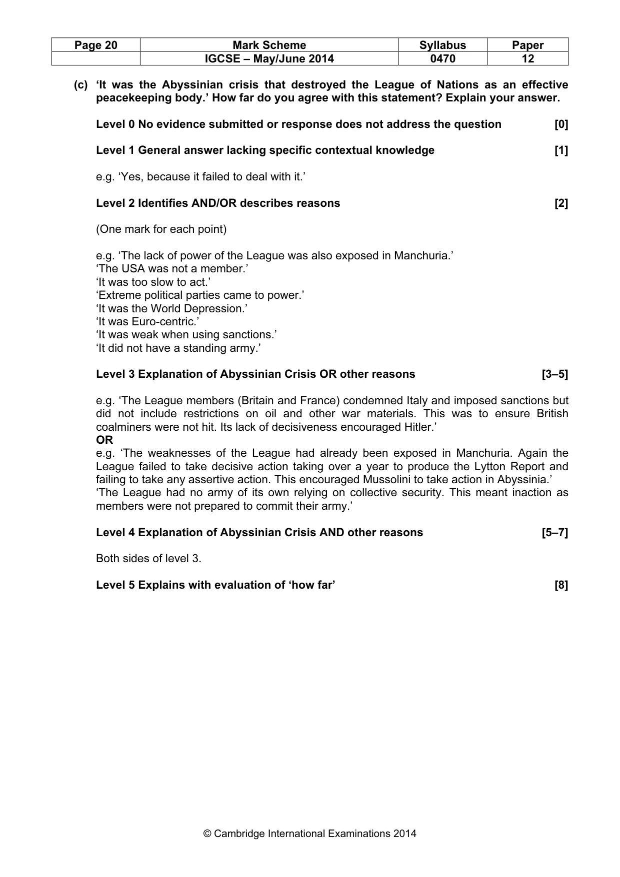 Mark scheme, page 20 of 77