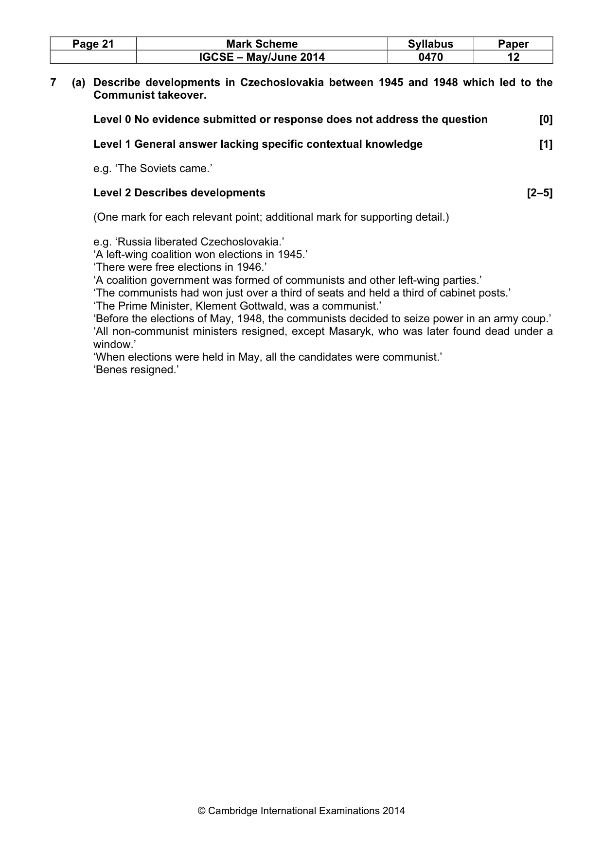 Mark scheme, page 21 of 77