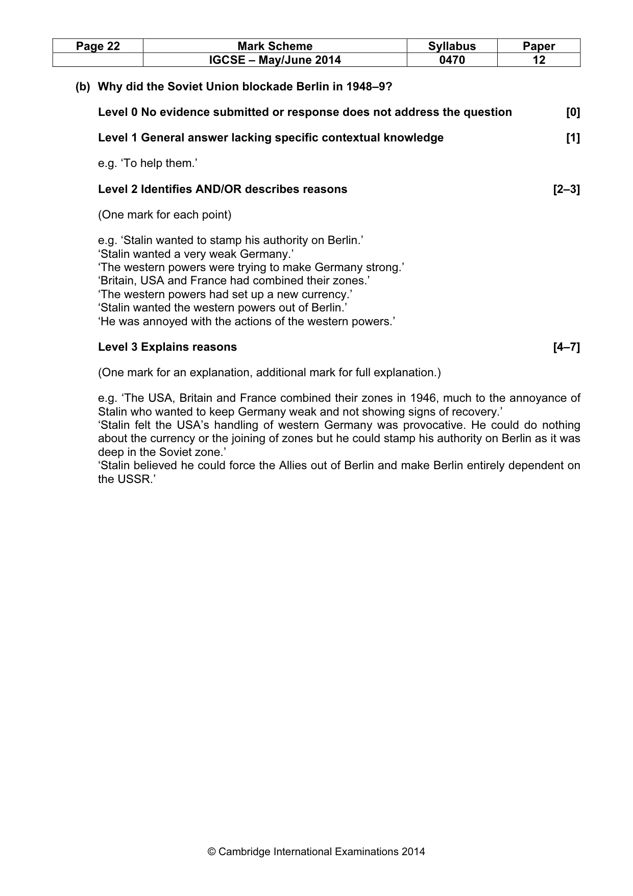 Mark scheme, page 22 of 77