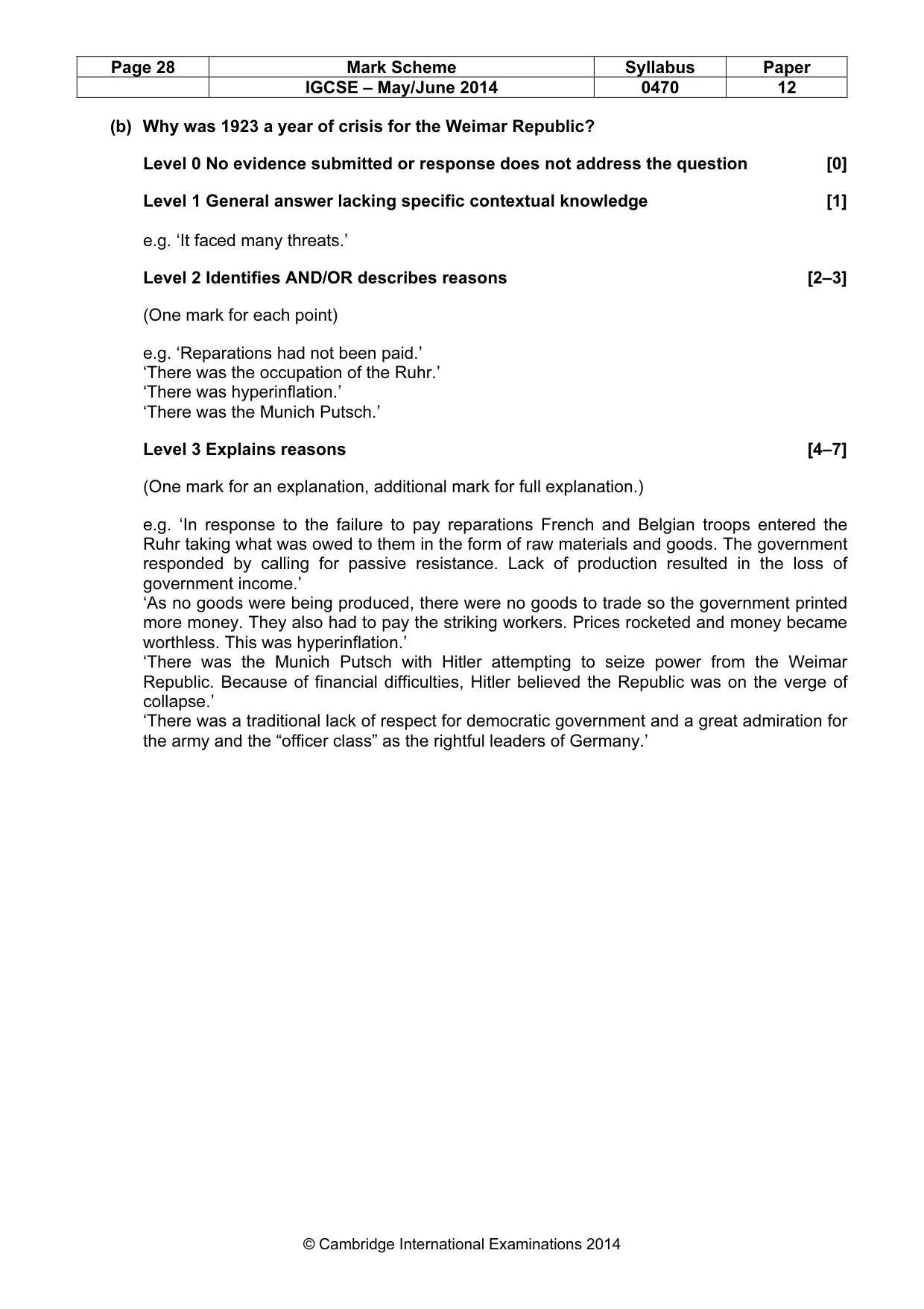 Mark scheme, page 28 of 77