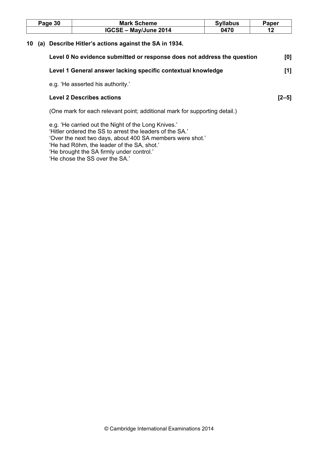 Mark scheme, page 30 of 77