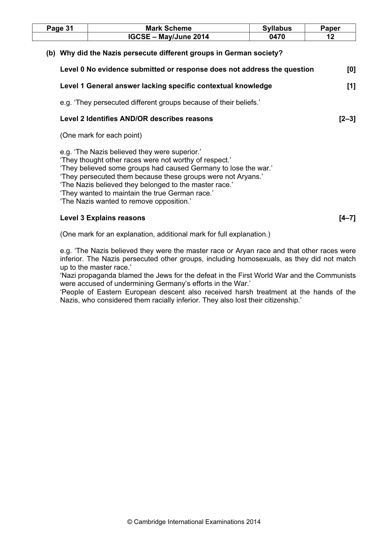 Mark scheme, page 31 of 77