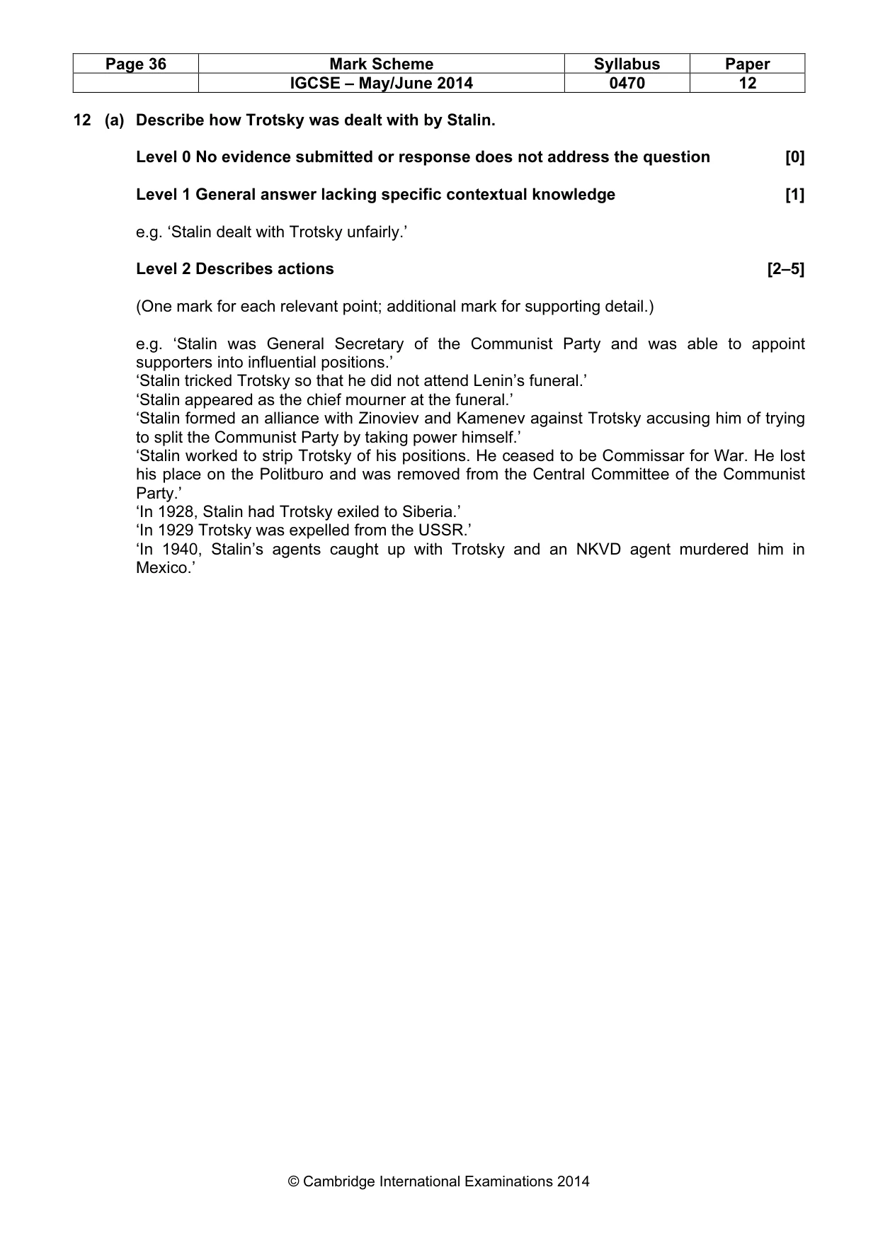 Mark scheme, page 36 of 77