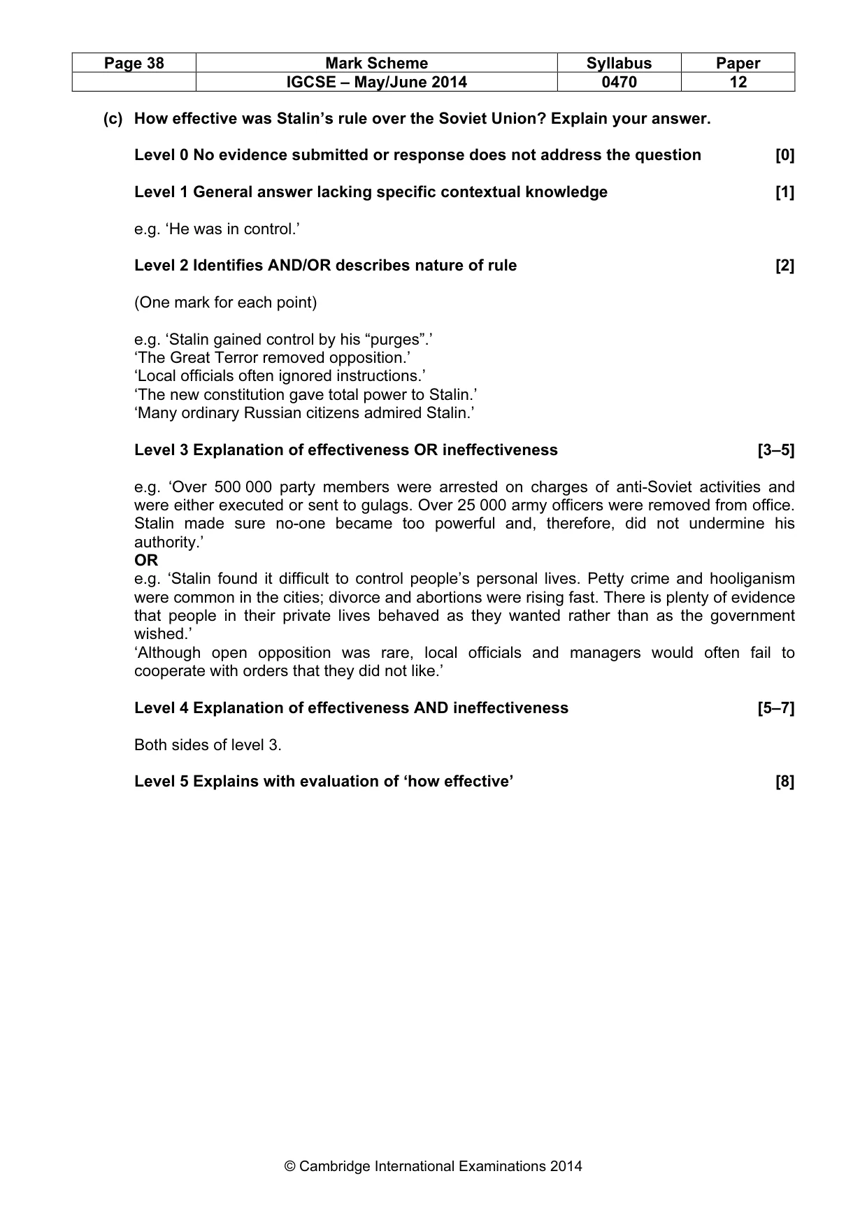 Mark scheme, page 38 of 77