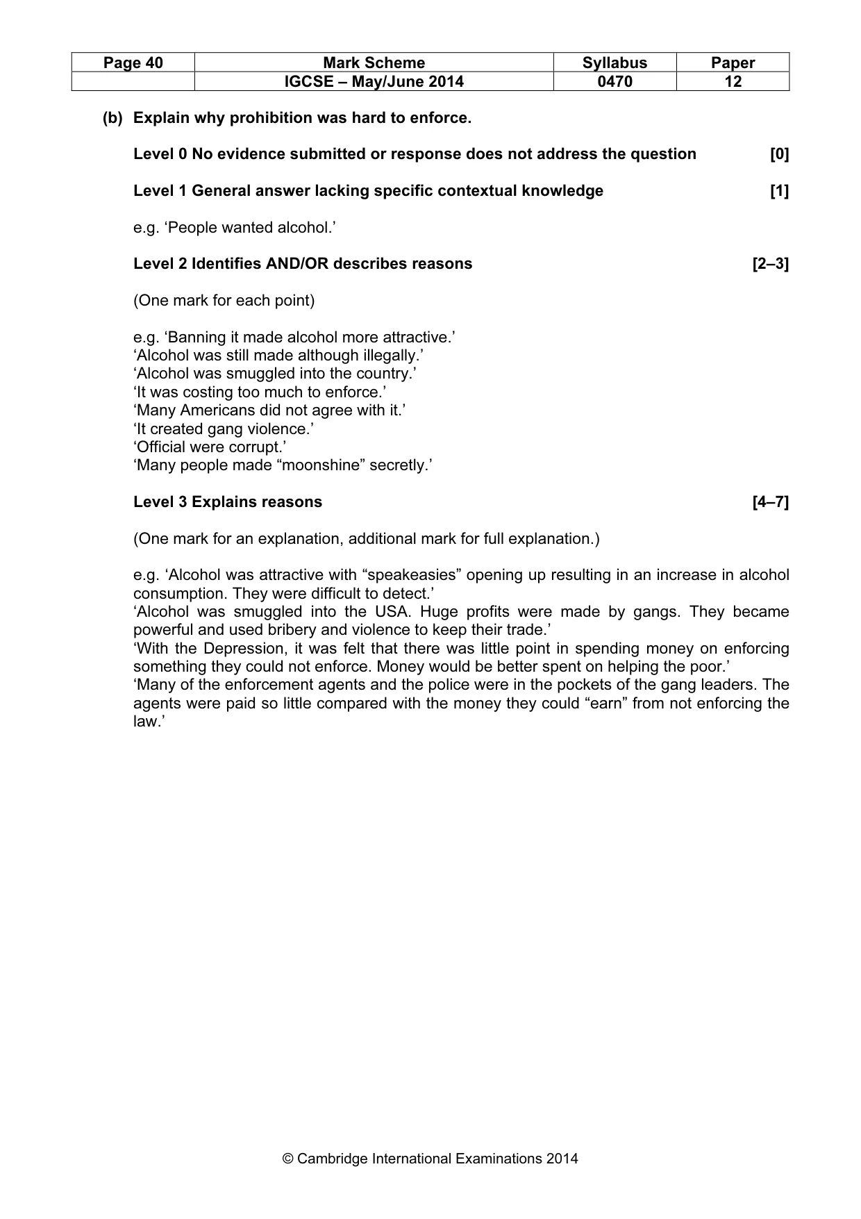 Mark scheme, page 40 of 77