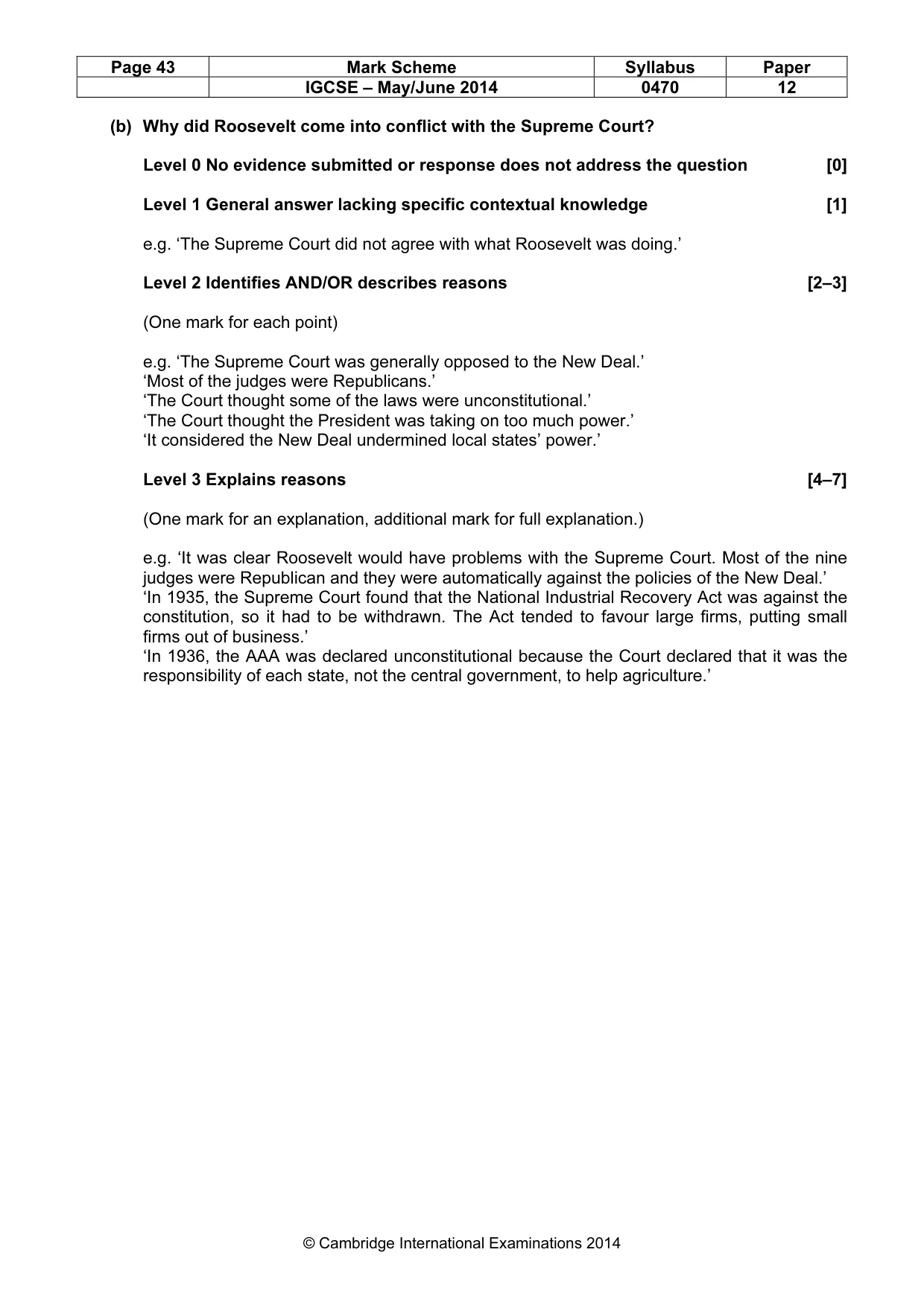 Mark scheme, page 43 of 77