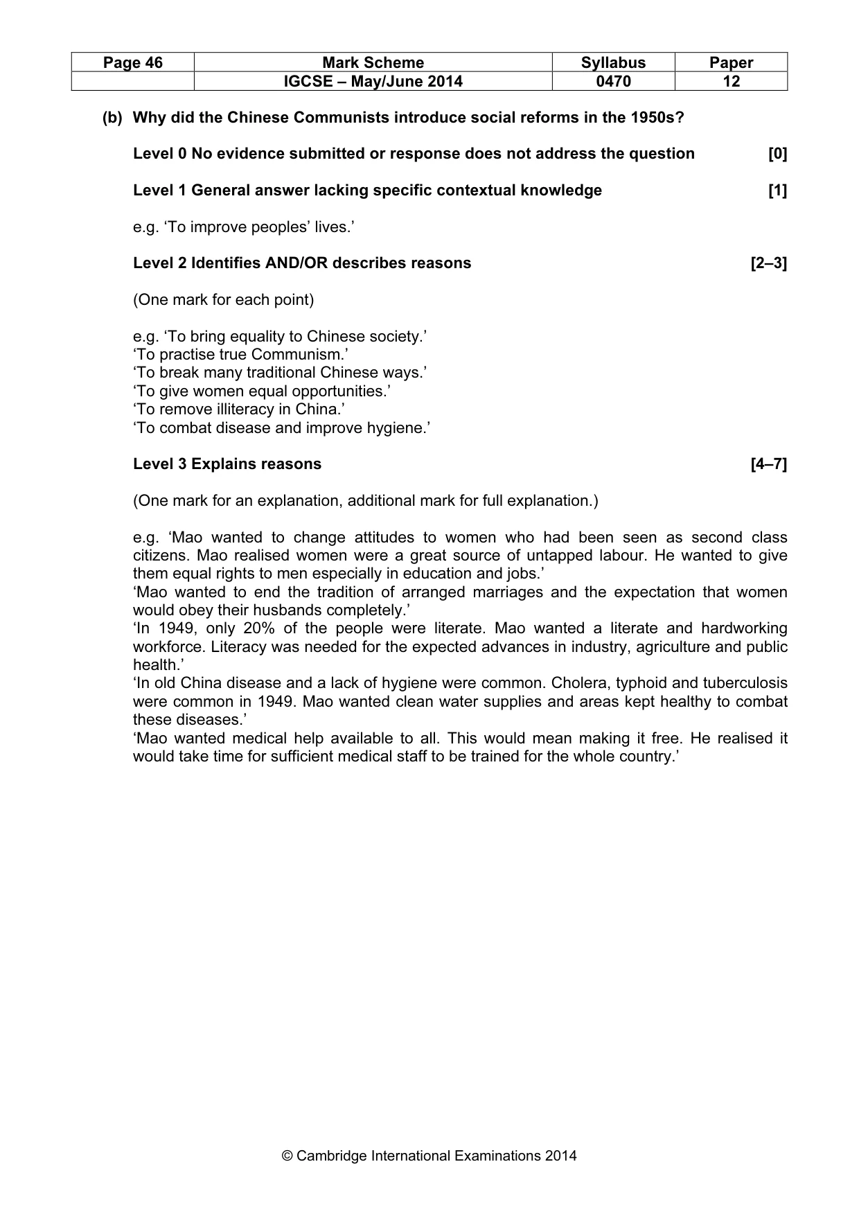 Mark scheme, page 46 of 77