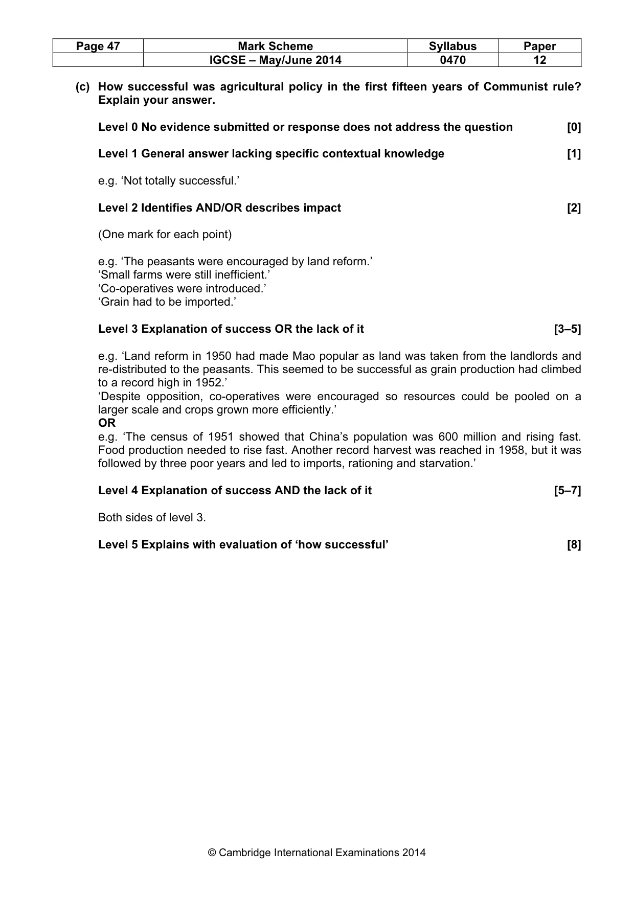 Mark scheme, page 47 of 77