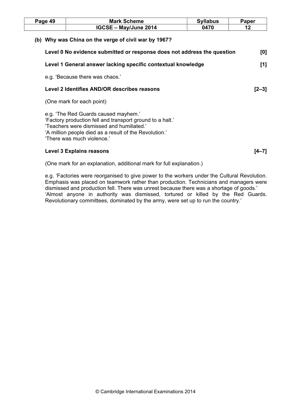 Mark scheme, page 49 of 77