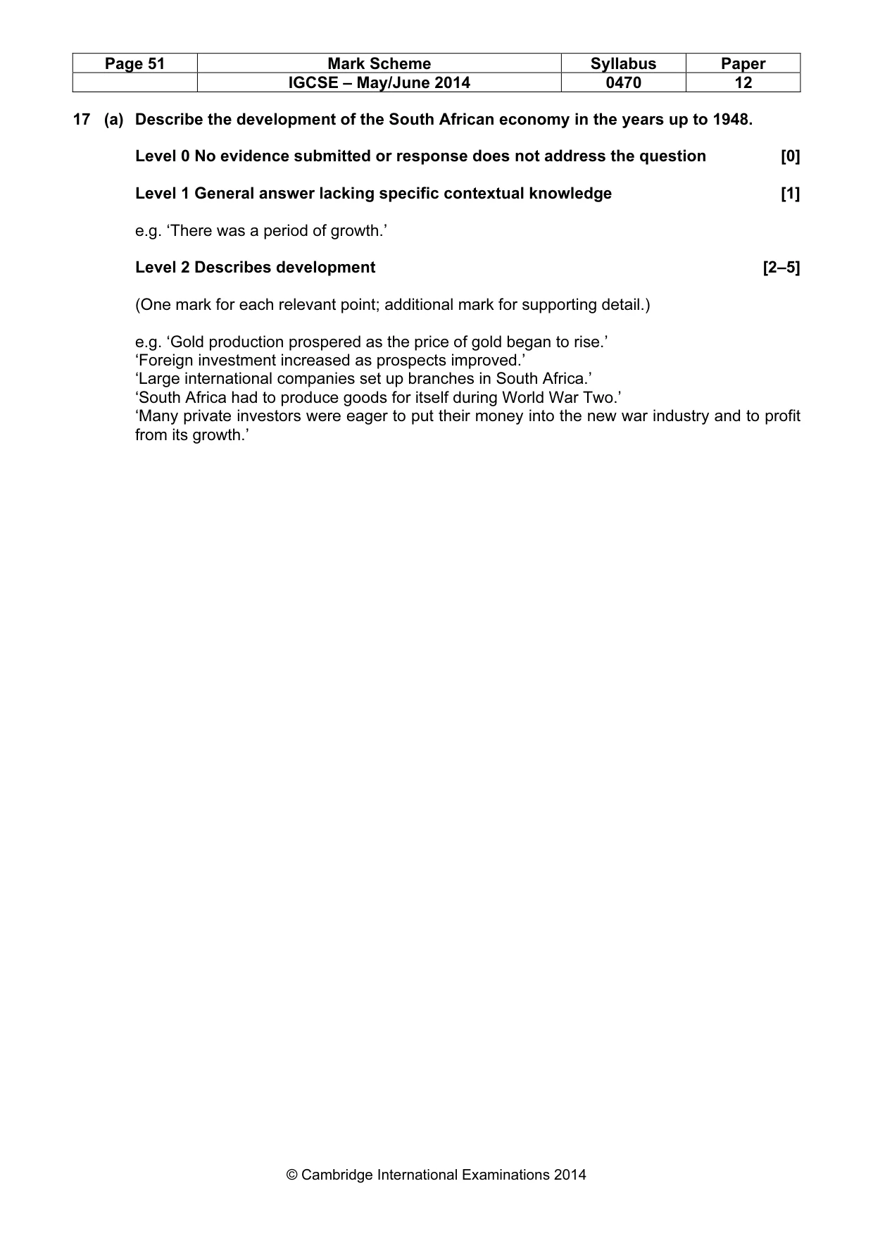 Mark scheme, page 51 of 77