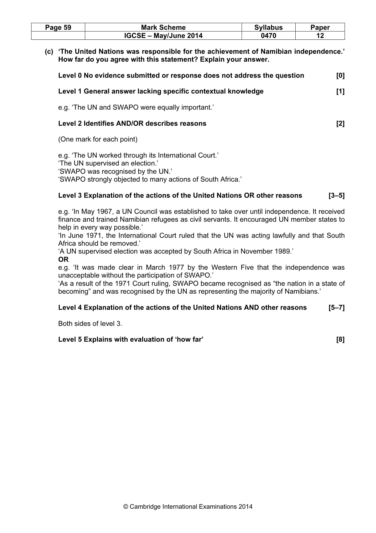 Mark scheme, page 59 of 77