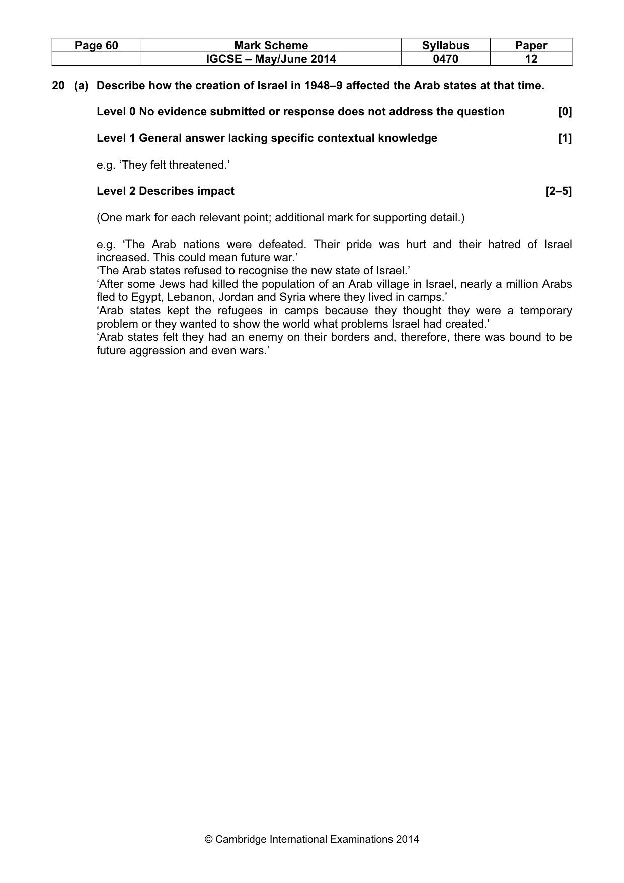 Mark scheme, page 60 of 77