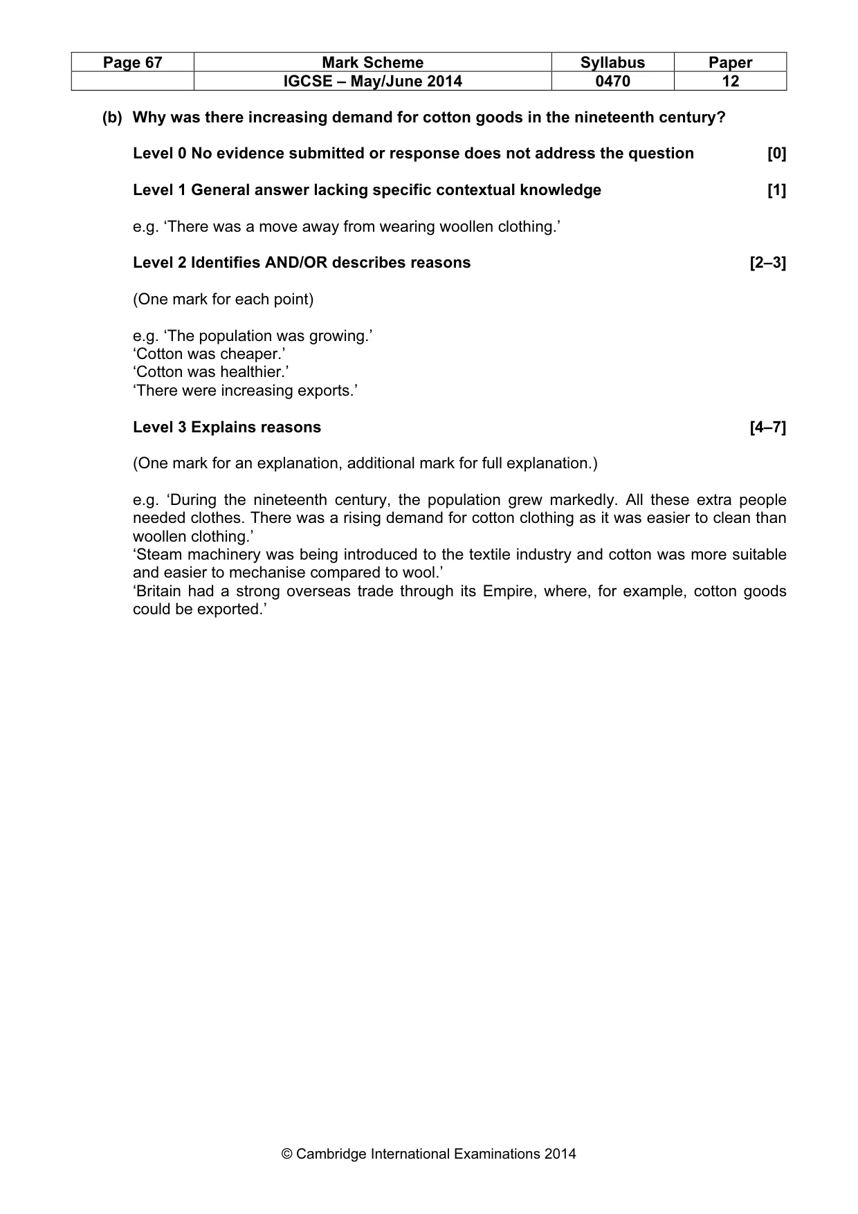 Mark scheme, page 67 of 77