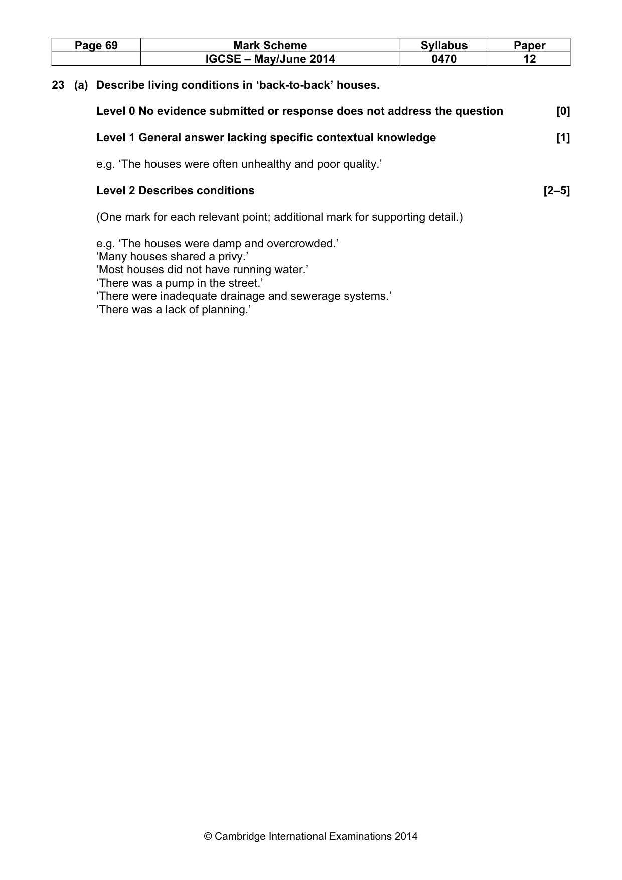 Mark scheme, page 69 of 77