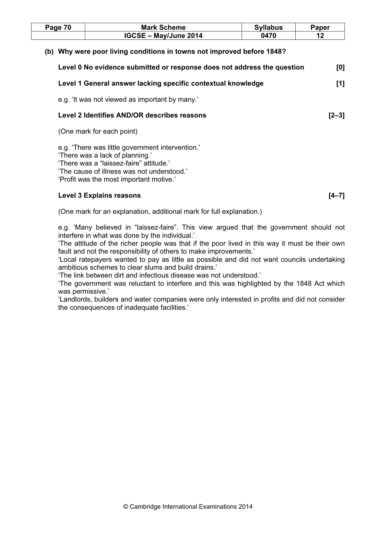 Mark scheme, page 70 of 77