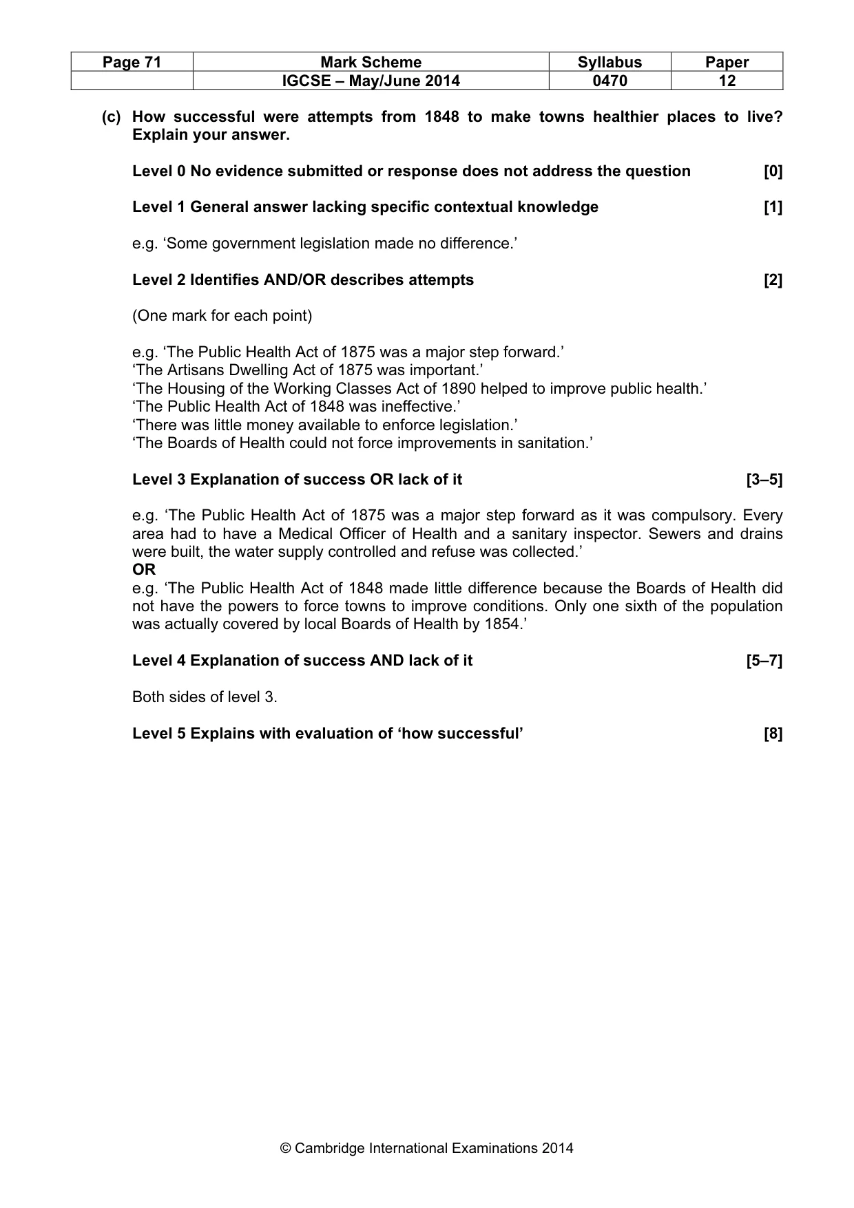 Mark scheme, page 71 of 77