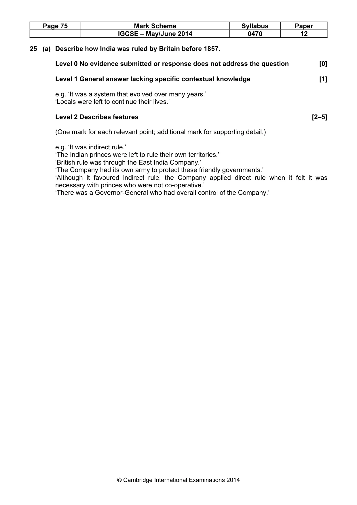 Mark scheme, page 75 of 77