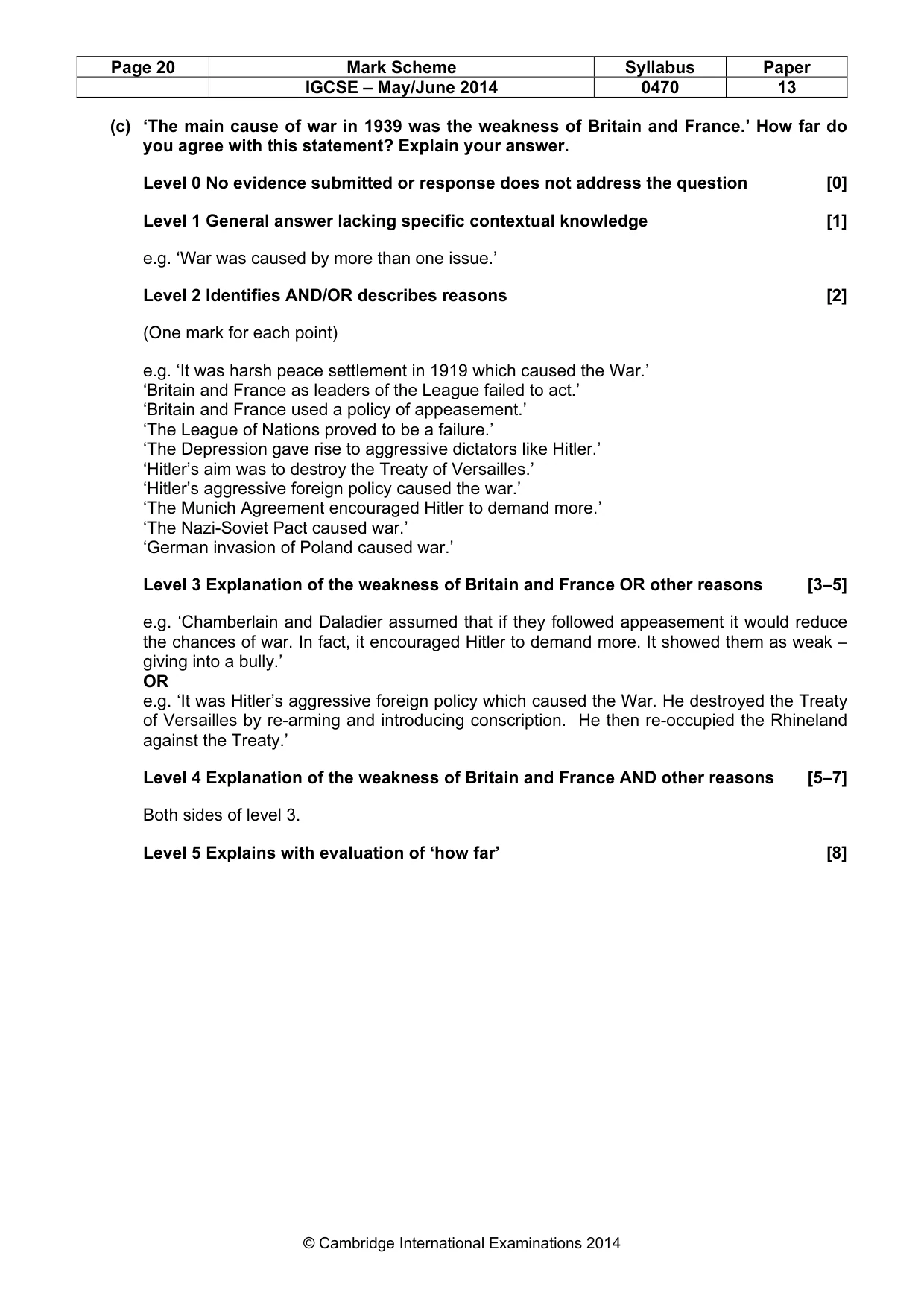 Mark scheme, page 20 of 77