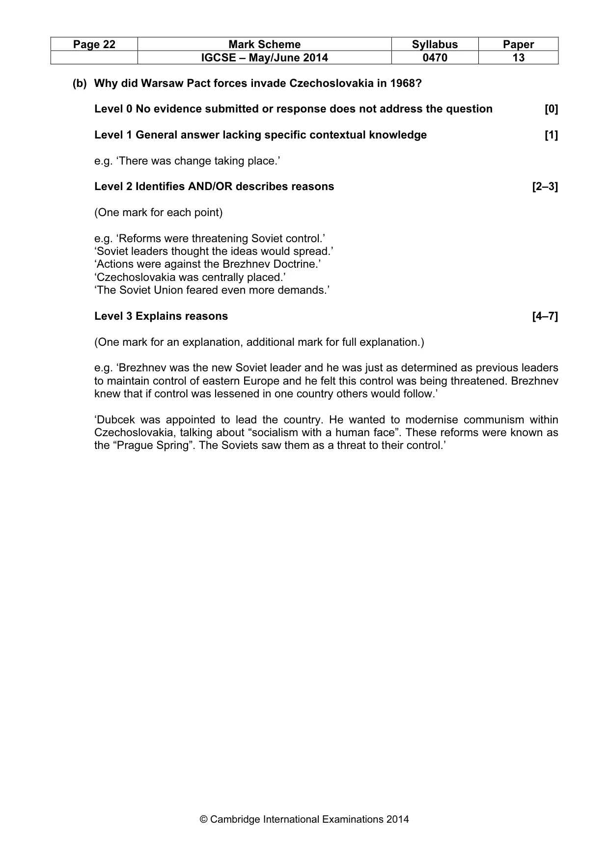 Mark scheme, page 22 of 77