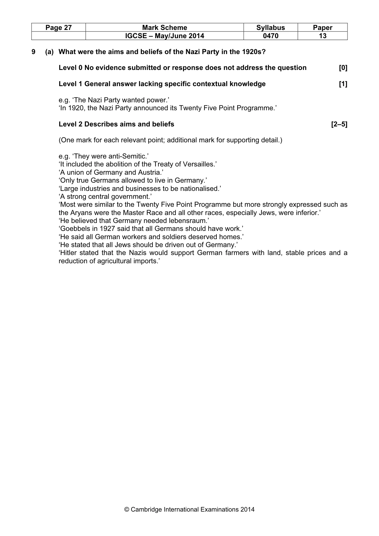 Mark scheme, page 27 of 77
