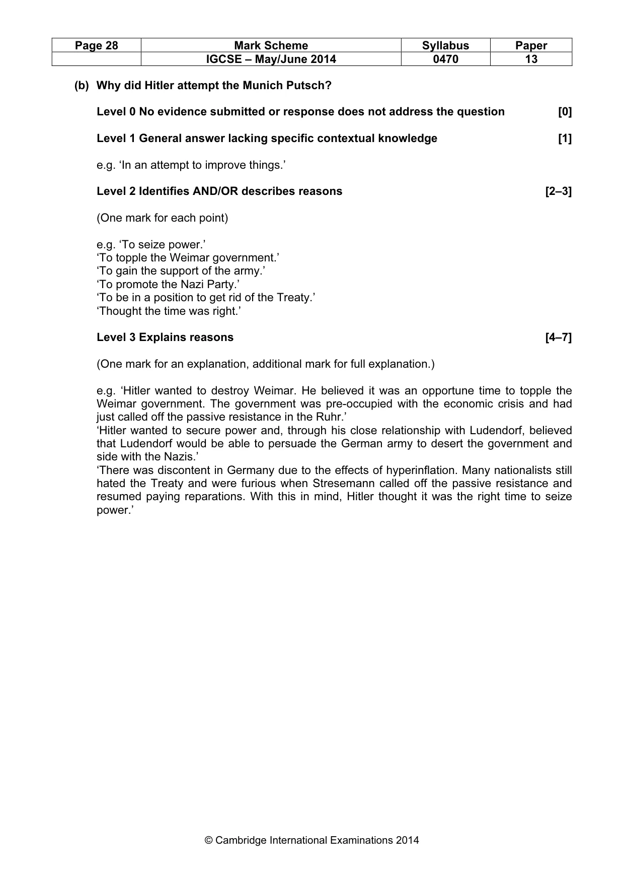 Mark scheme, page 28 of 77