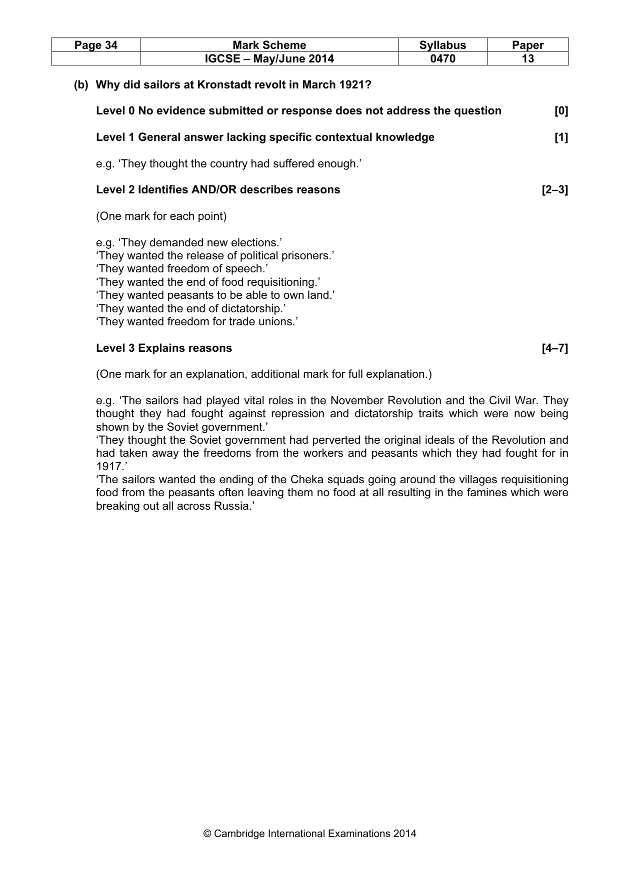 Mark scheme, page 34 of 77