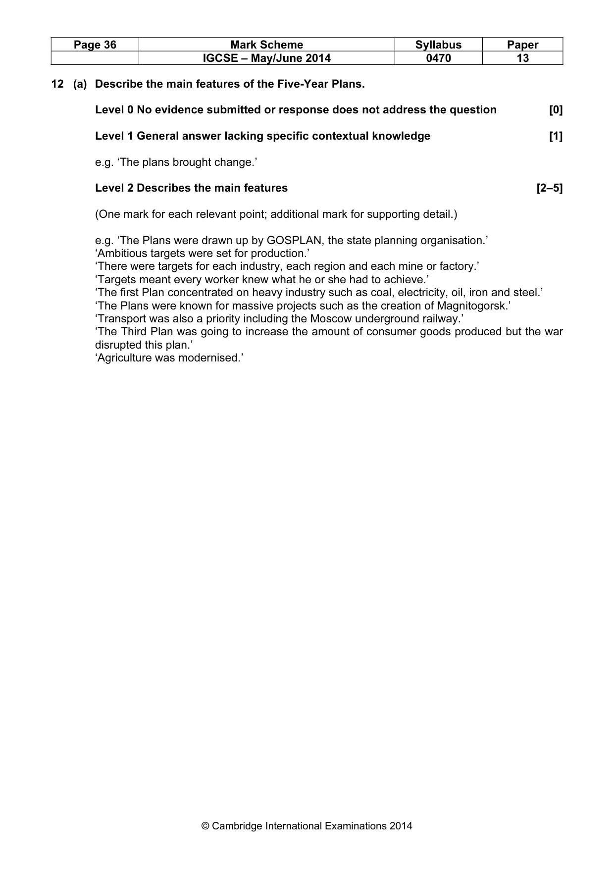Mark scheme, page 36 of 77