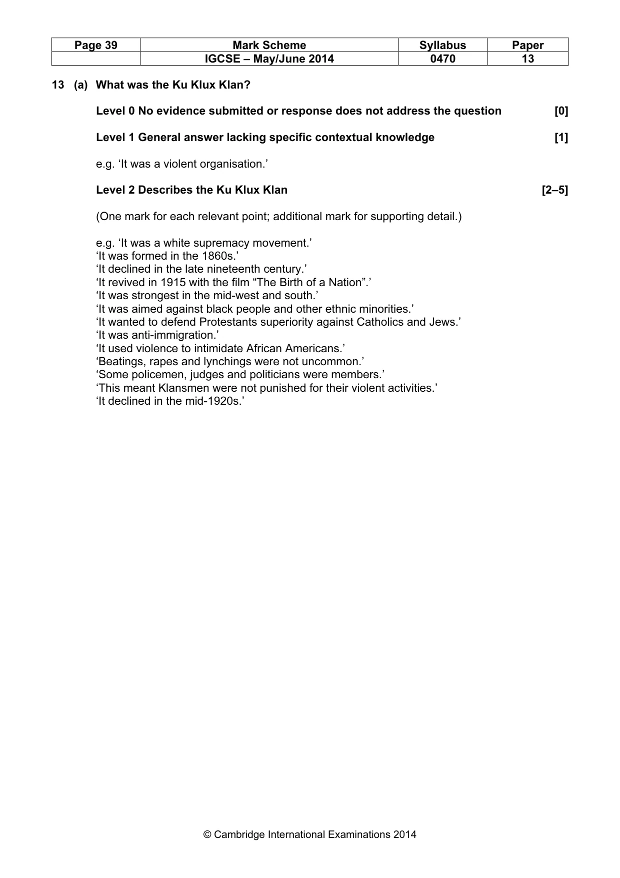 Mark scheme, page 39 of 77