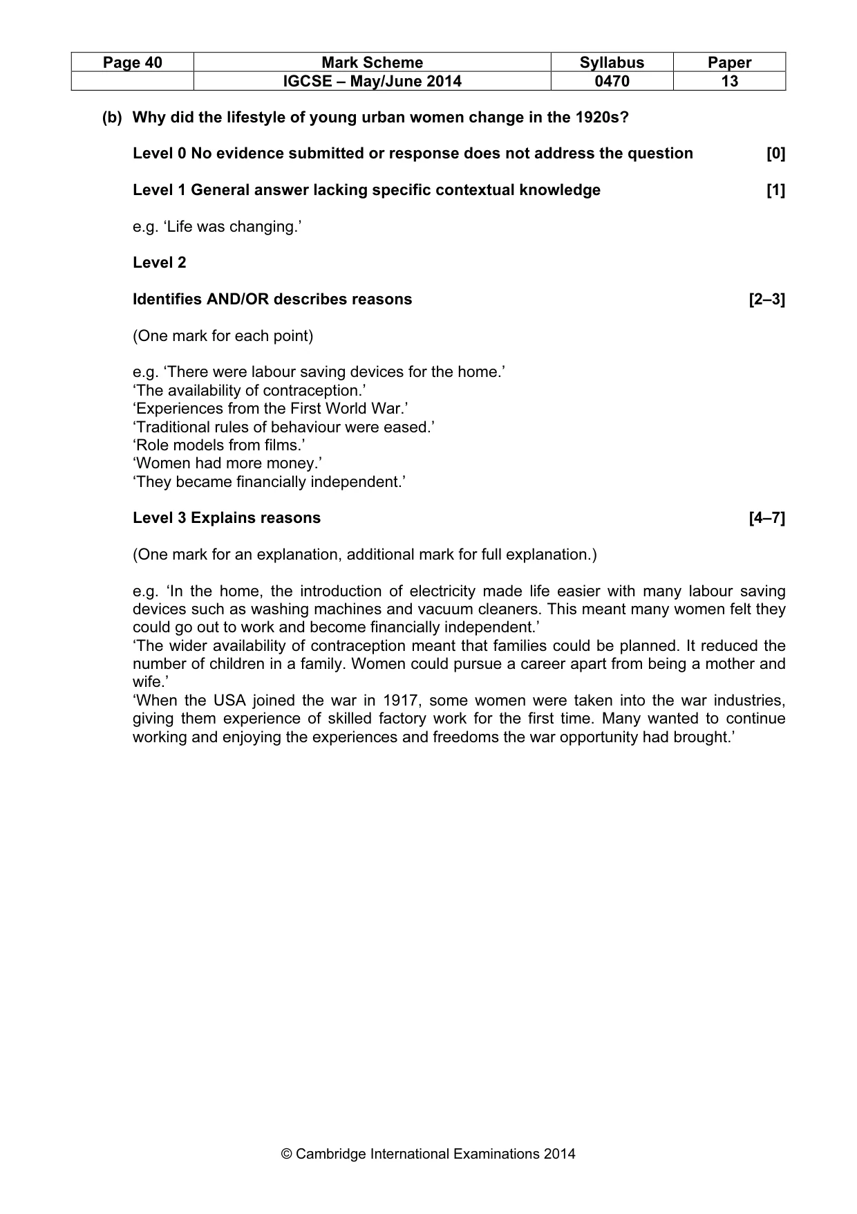 Mark scheme, page 40 of 77