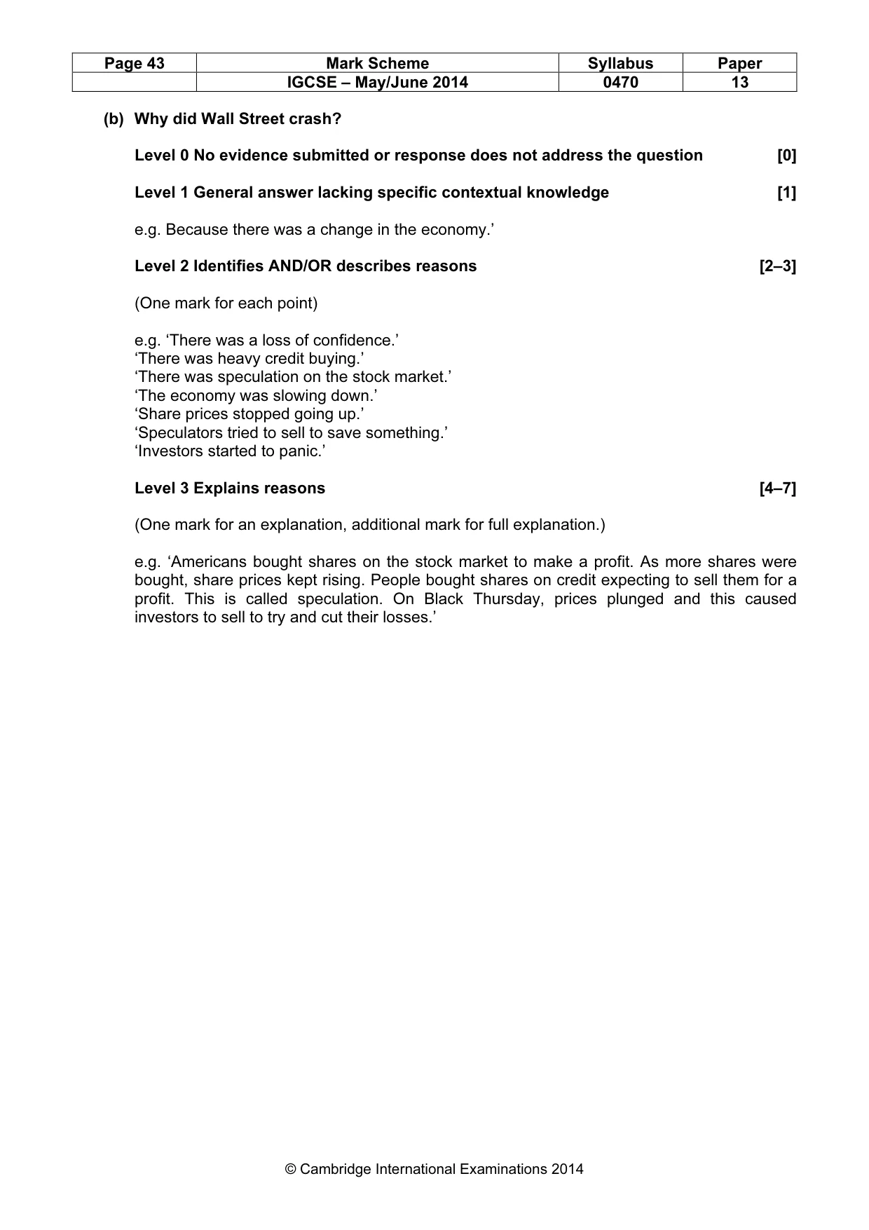 Mark scheme, page 43 of 77
