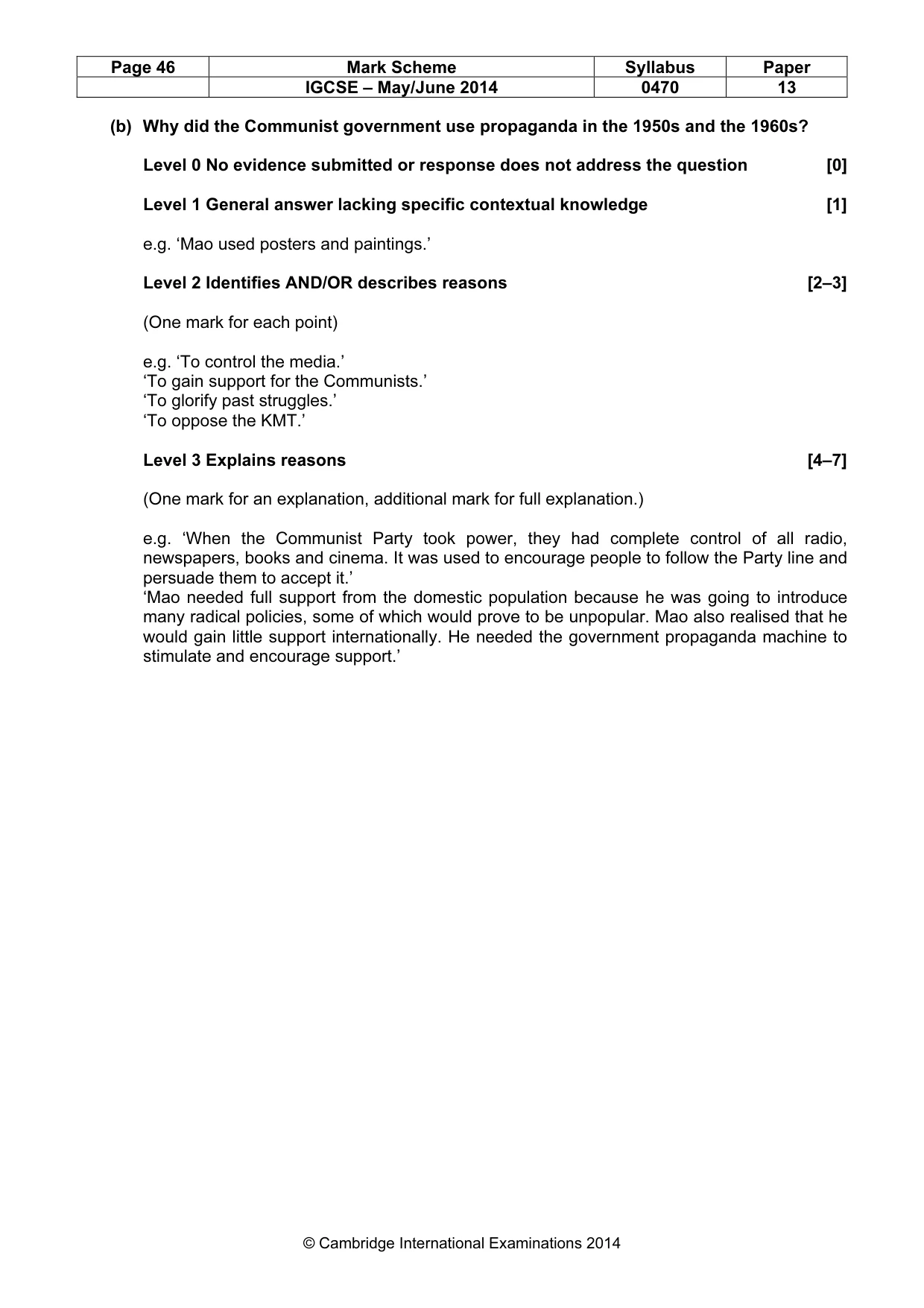 Mark scheme, page 46 of 77