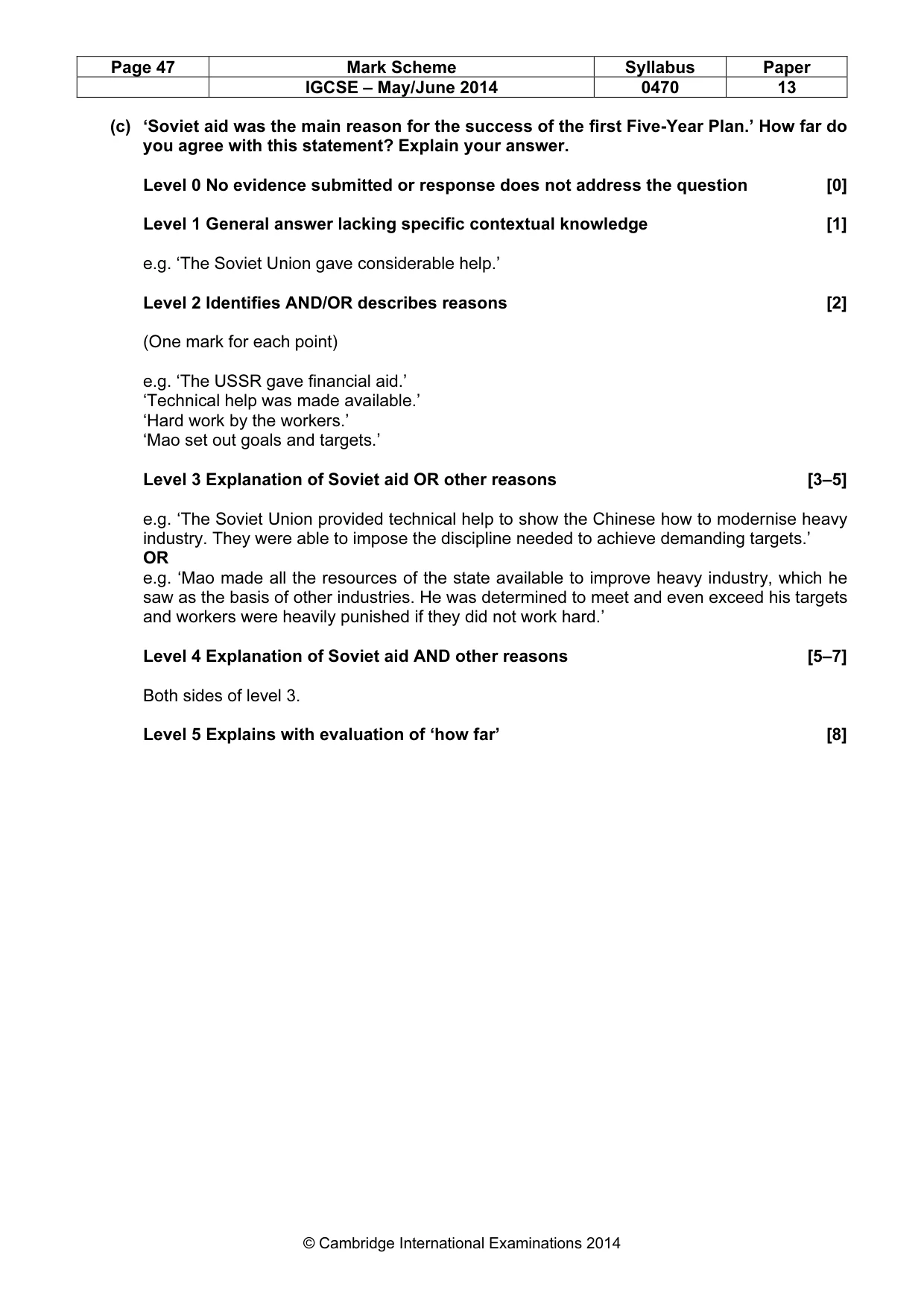 Mark scheme, page 47 of 77