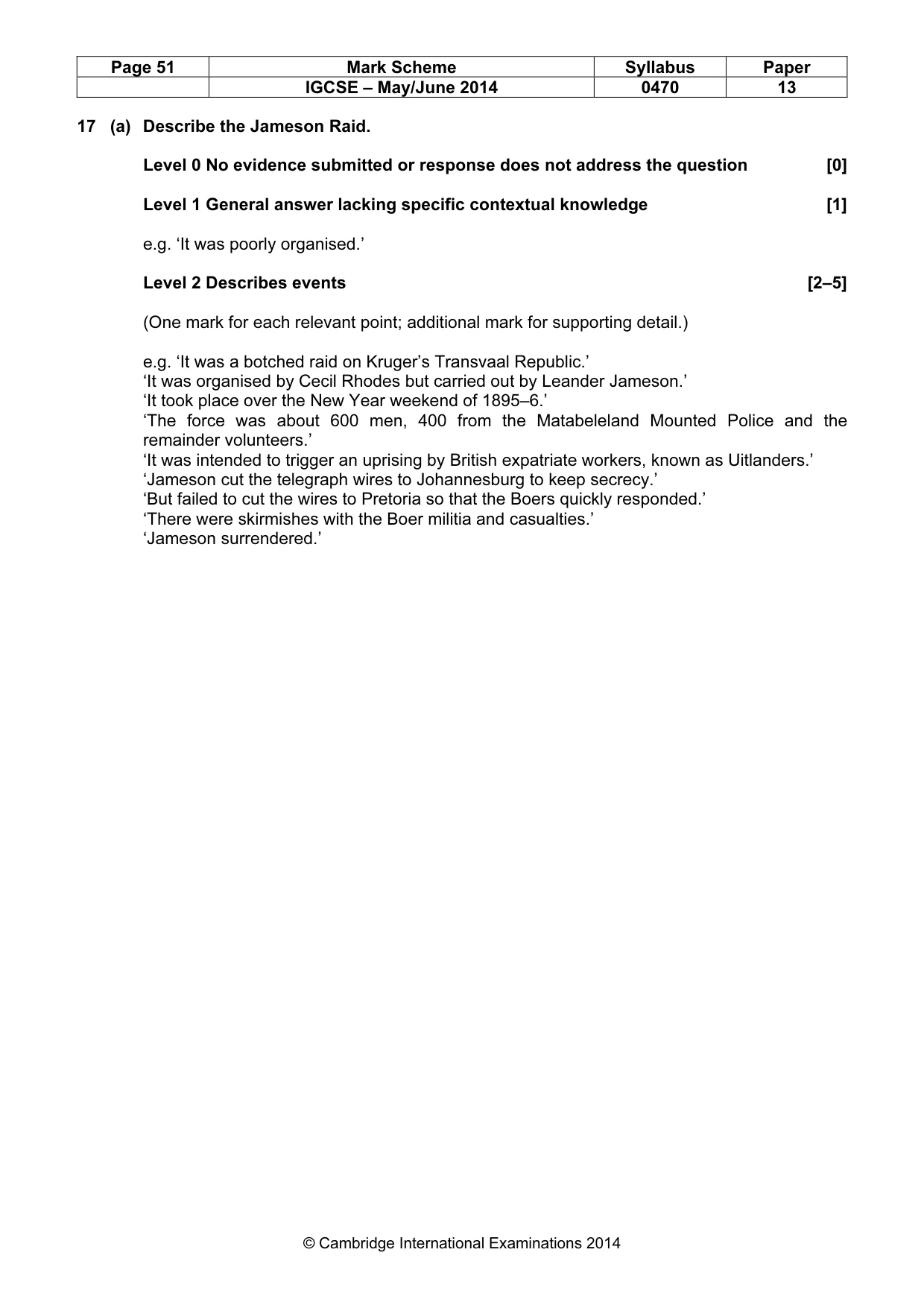 Mark scheme, page 51 of 77