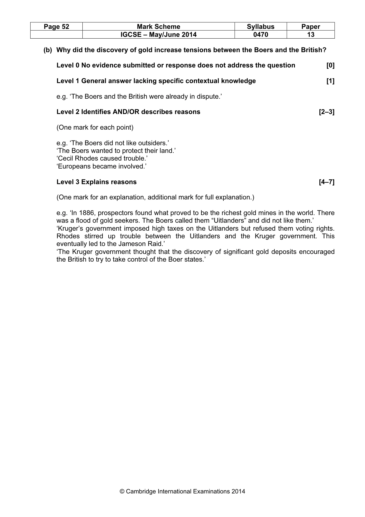 Mark scheme, page 52 of 77