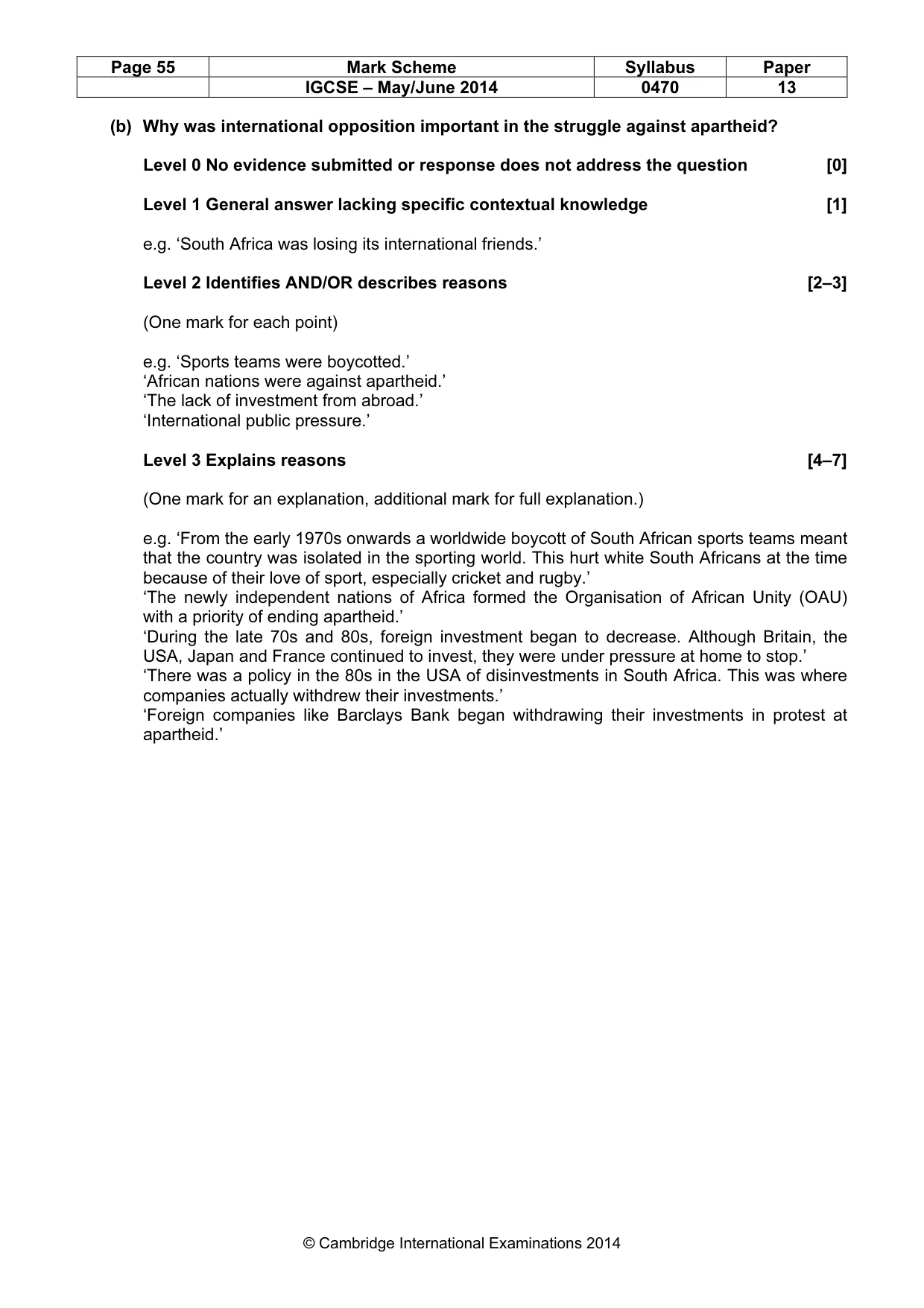Mark scheme, page 55 of 77