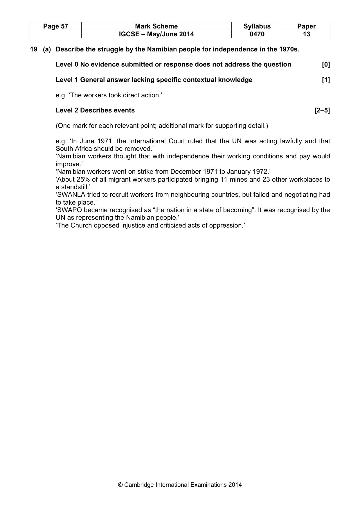 Mark scheme, page 57 of 77