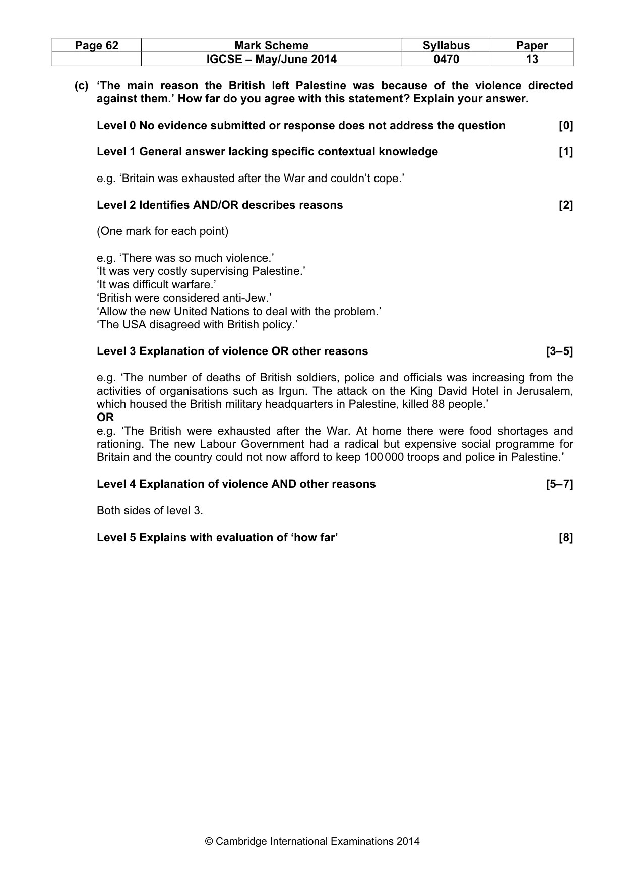 Mark scheme, page 62 of 77