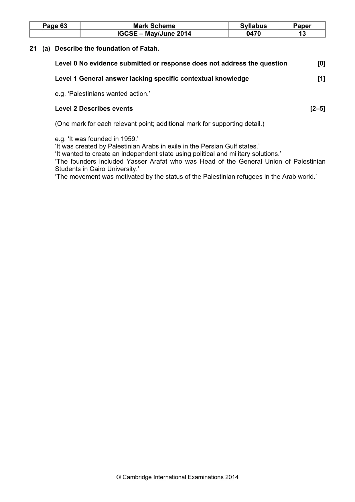 Mark scheme, page 63 of 77