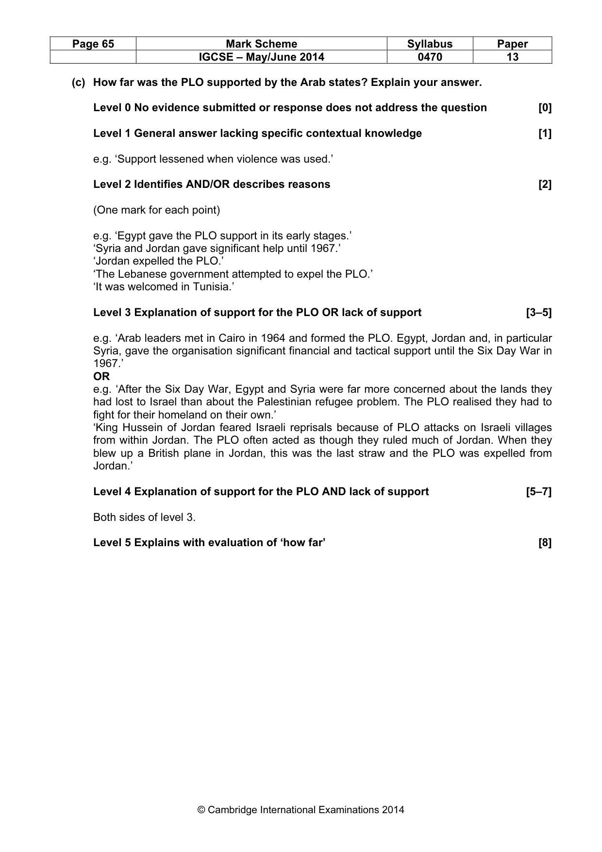 Mark scheme, page 65 of 77