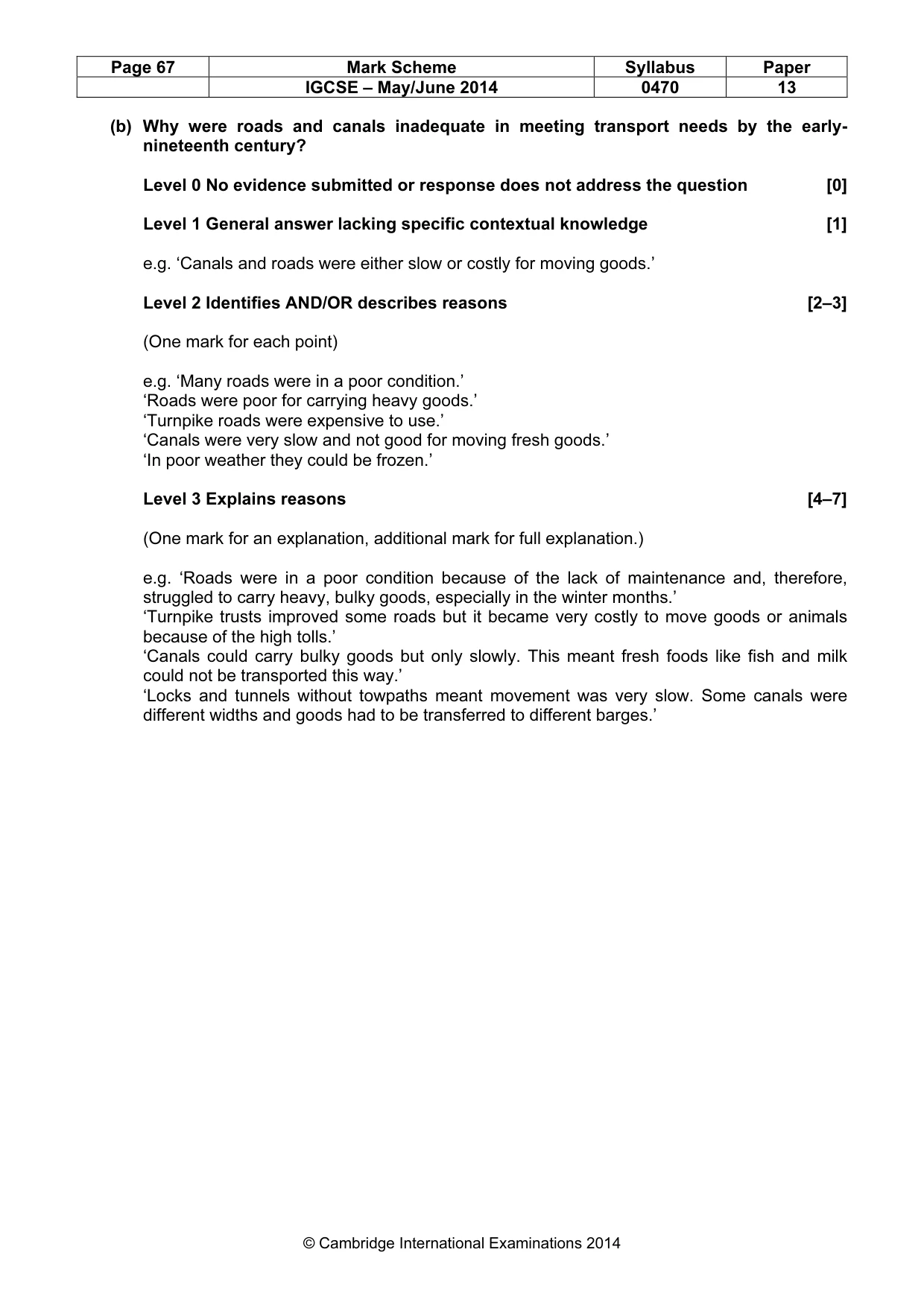 Mark scheme, page 67 of 77