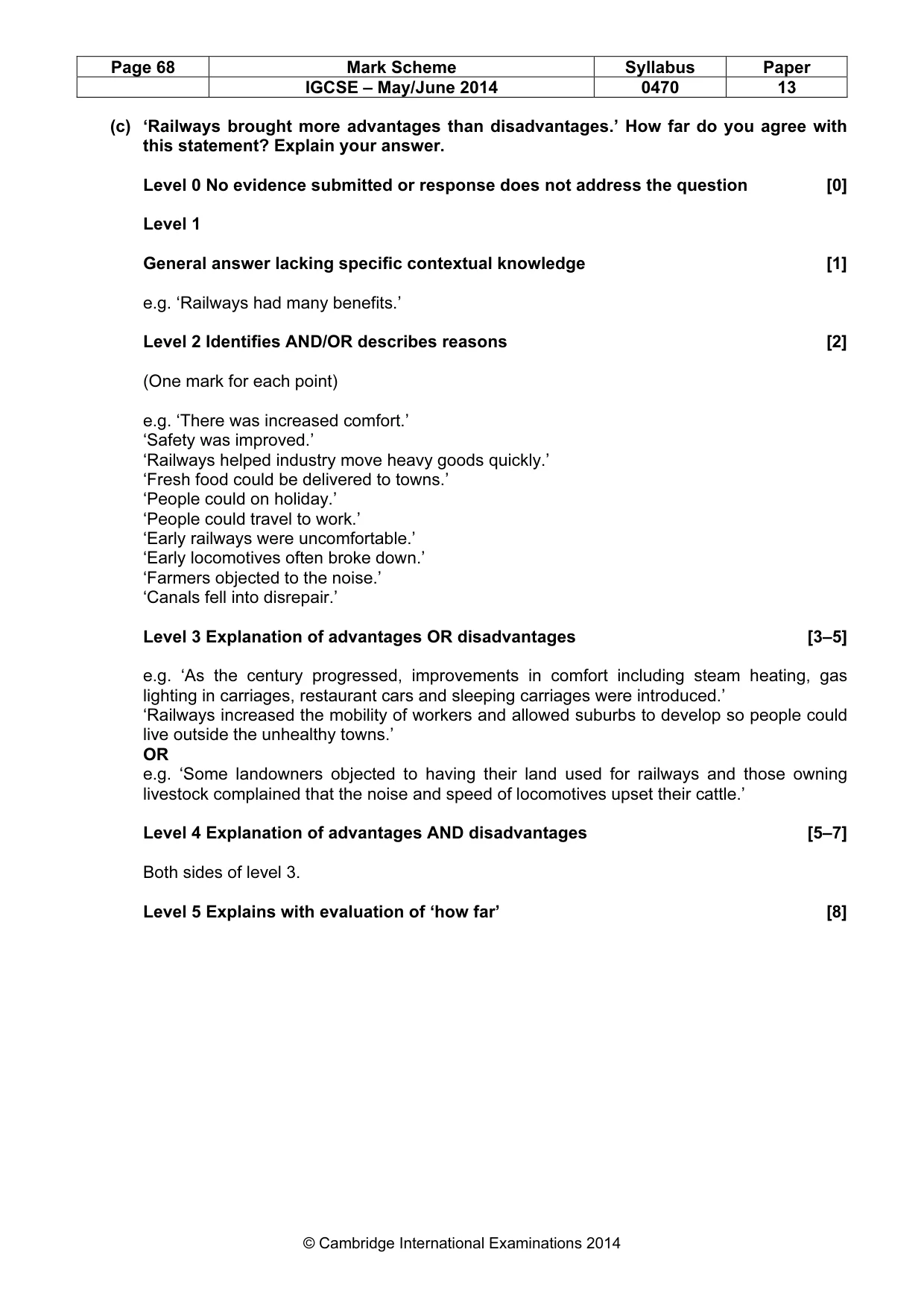 Mark scheme, page 68 of 77