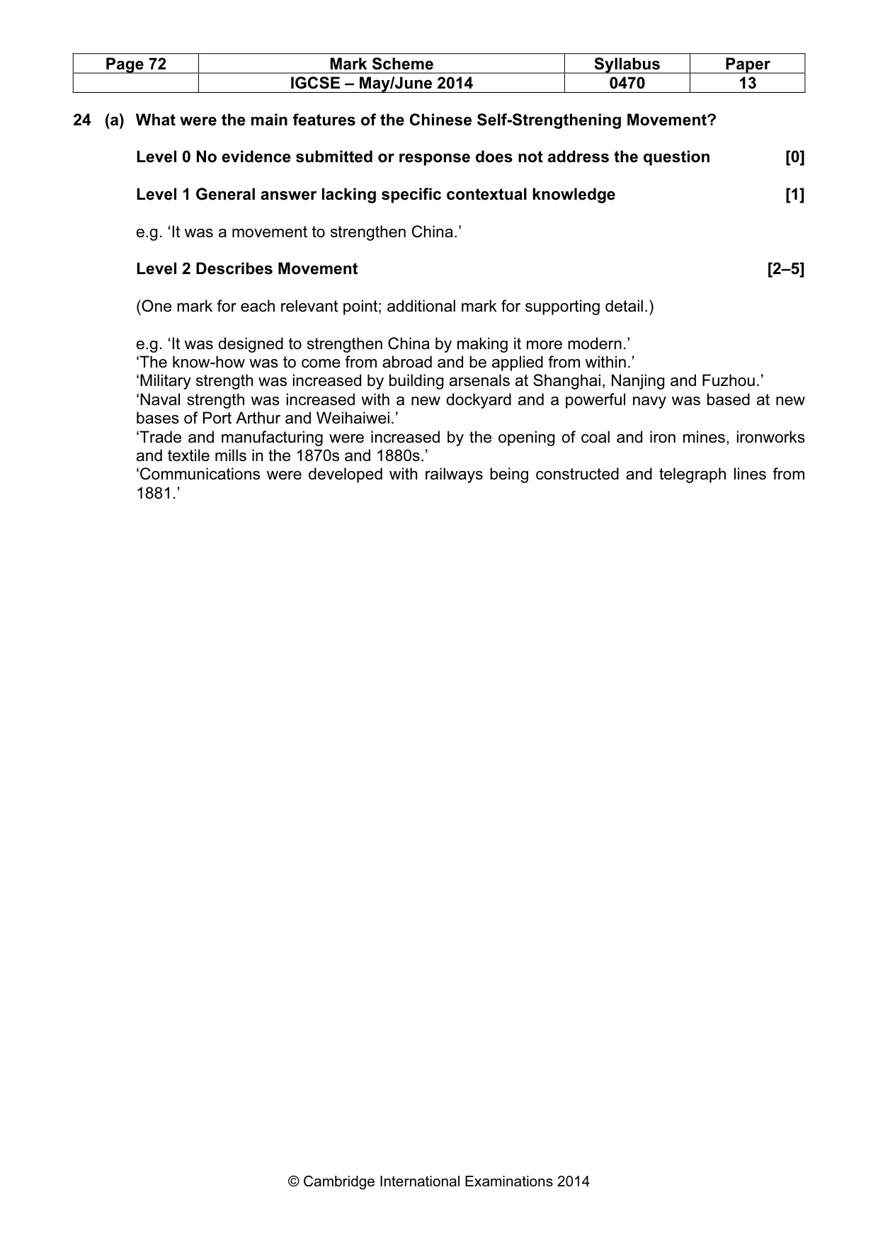Mark scheme, page 72 of 77