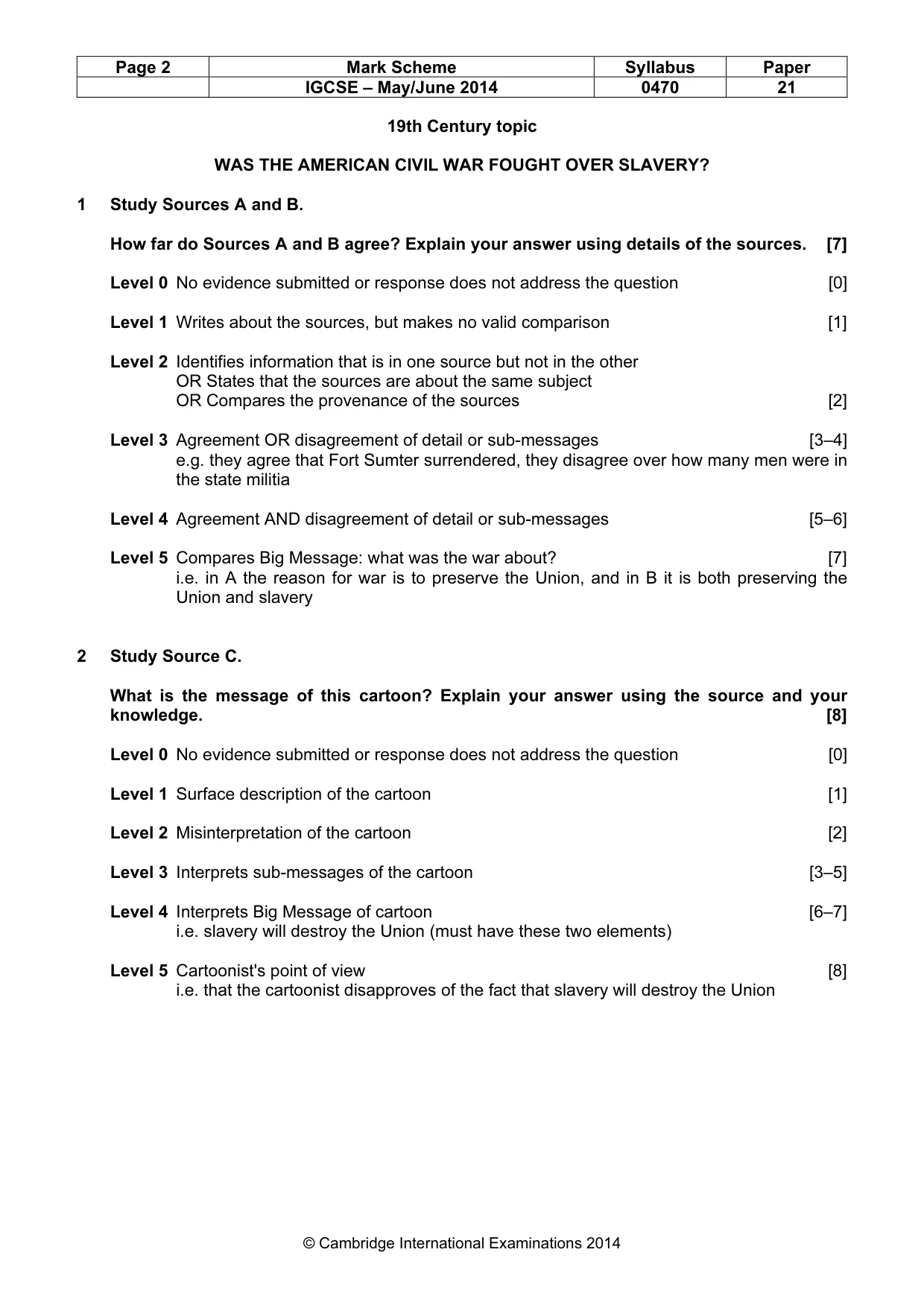 Mark scheme, page 2 of 7