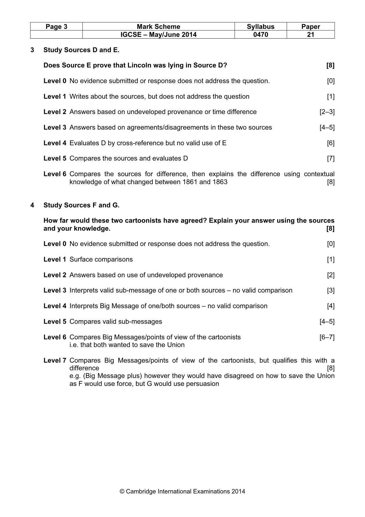 Mark scheme, page 3 of 7