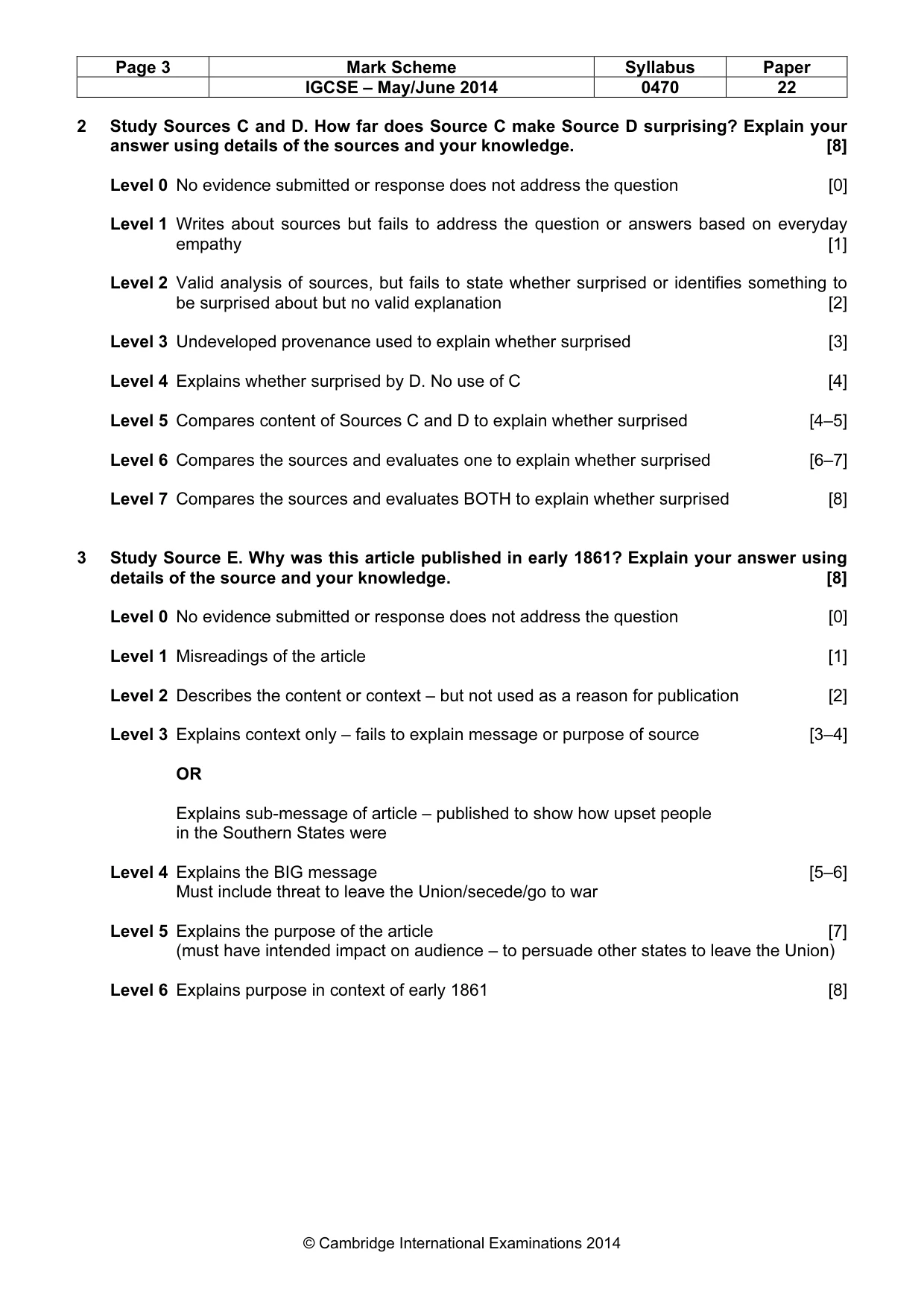 Mark scheme, page 3 of 8