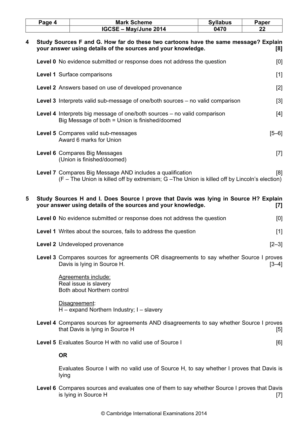 Mark scheme, page 4 of 8