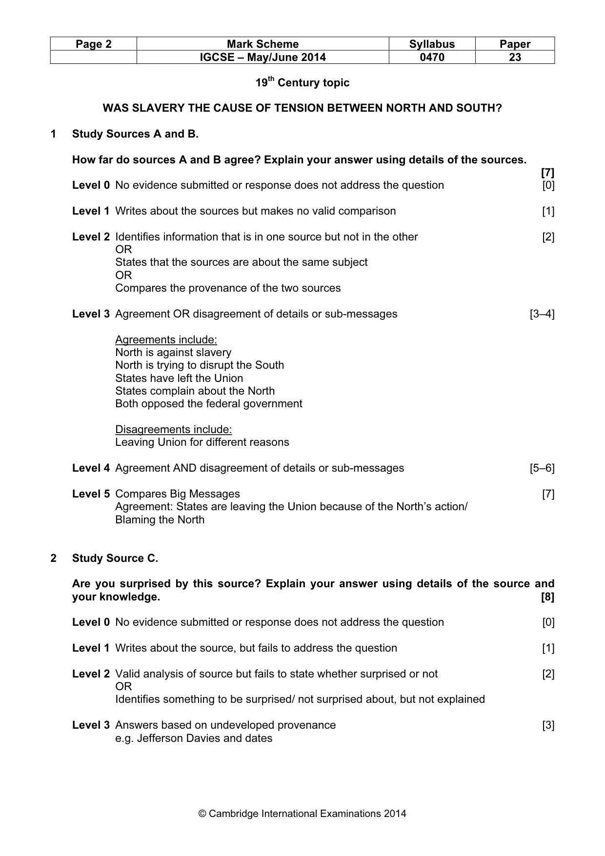 Mark scheme, page 2 of 9