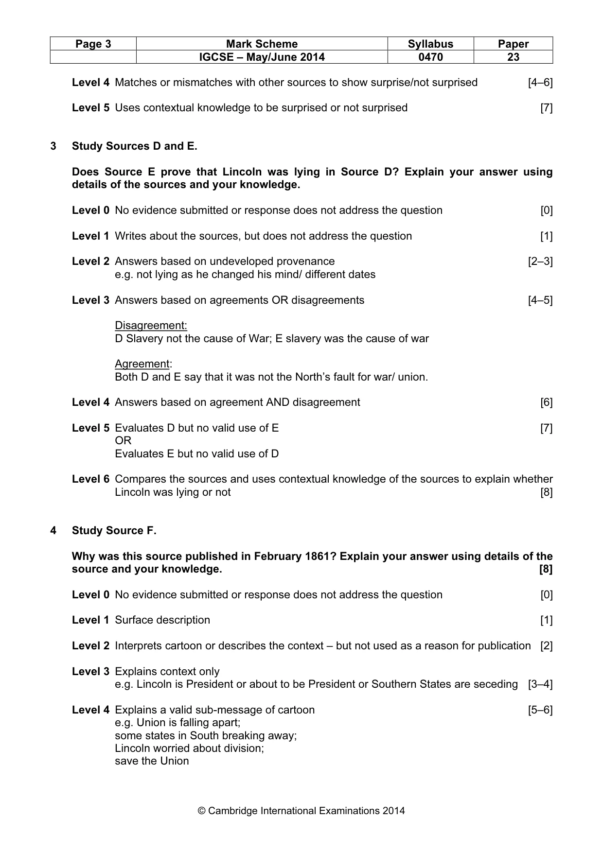 Mark scheme, page 3 of 9
